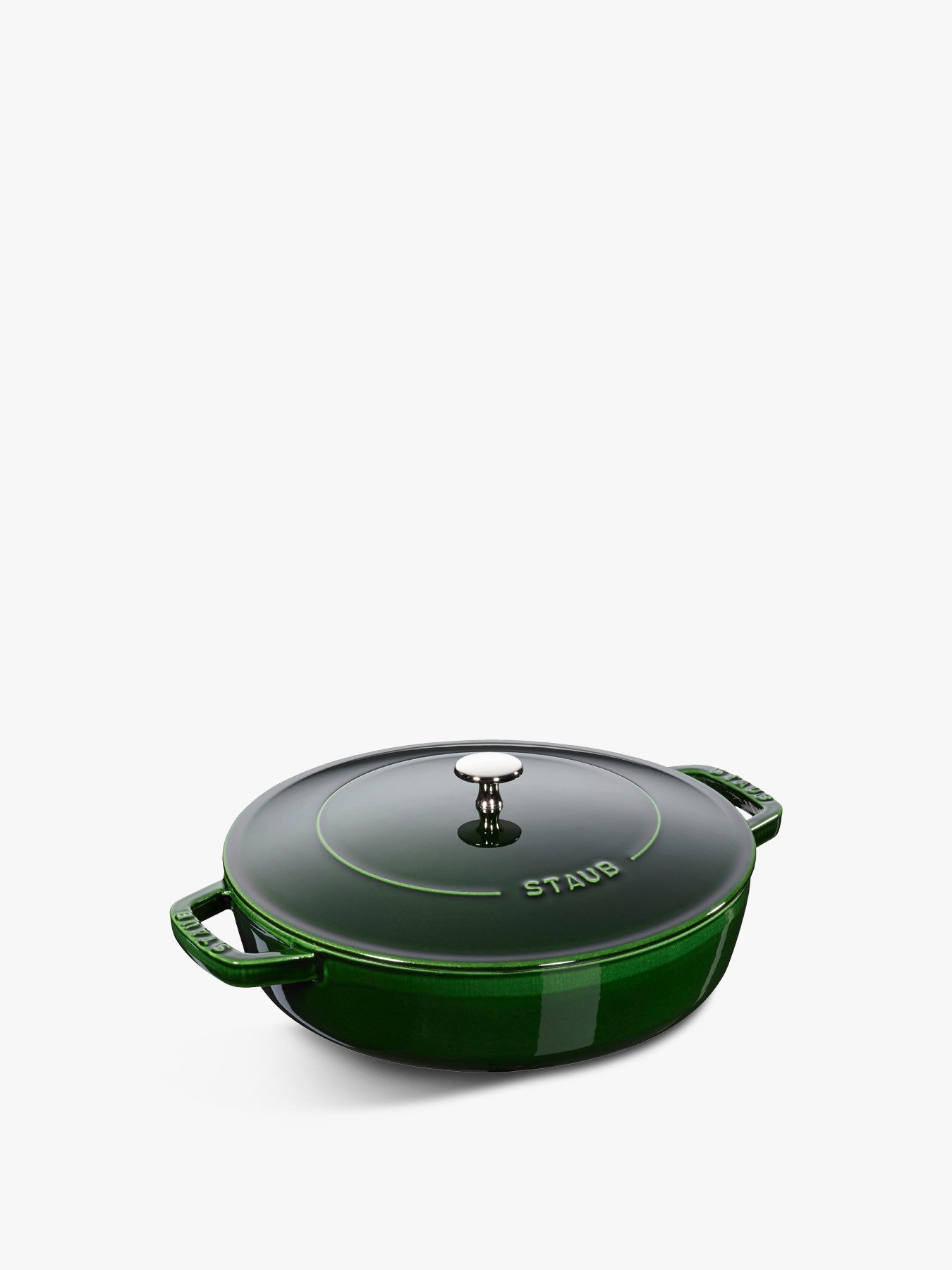 Round Cast Iron Saute Pan Chistera with Lid Basil 28cm