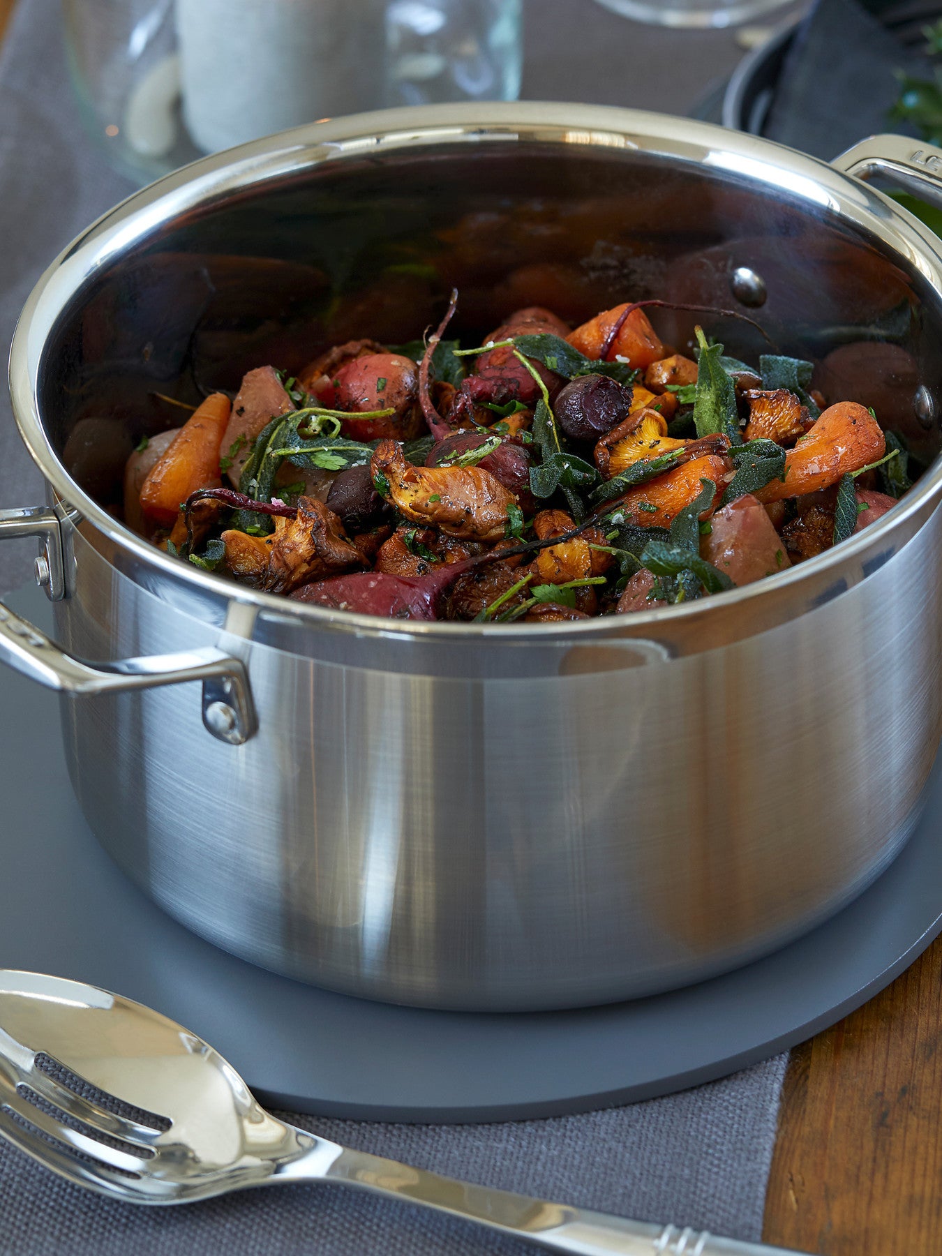 3 Ply Stainless Steel Deep Casserole with Lid 24cm