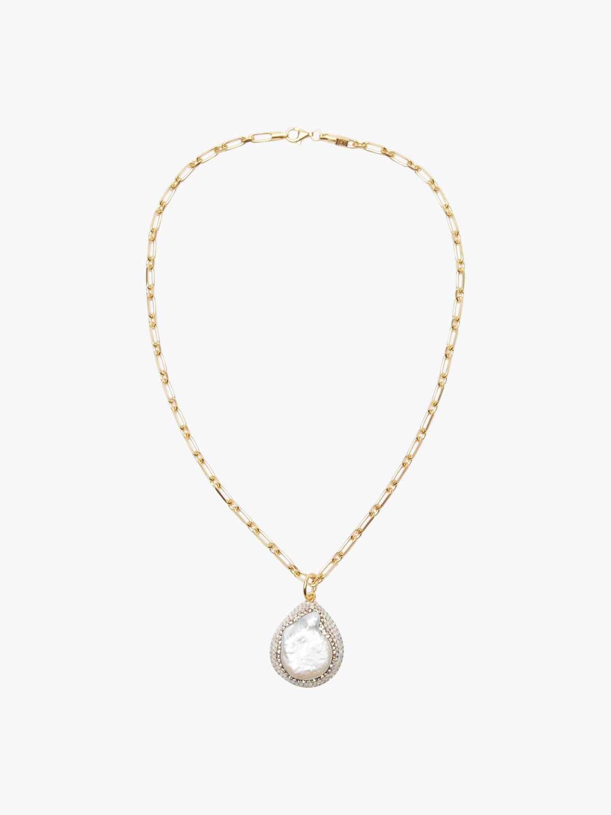 Barqoue Pearl Necklace 18kt Gold Plated Silver/Baroque Pearl