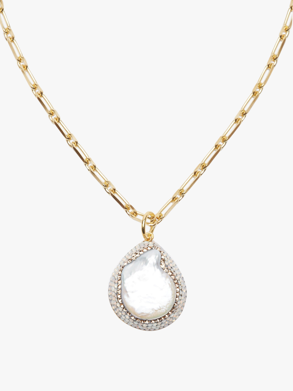 Barqoue Pearl Necklace 18kt Gold Plated Silver/Baroque Pearl