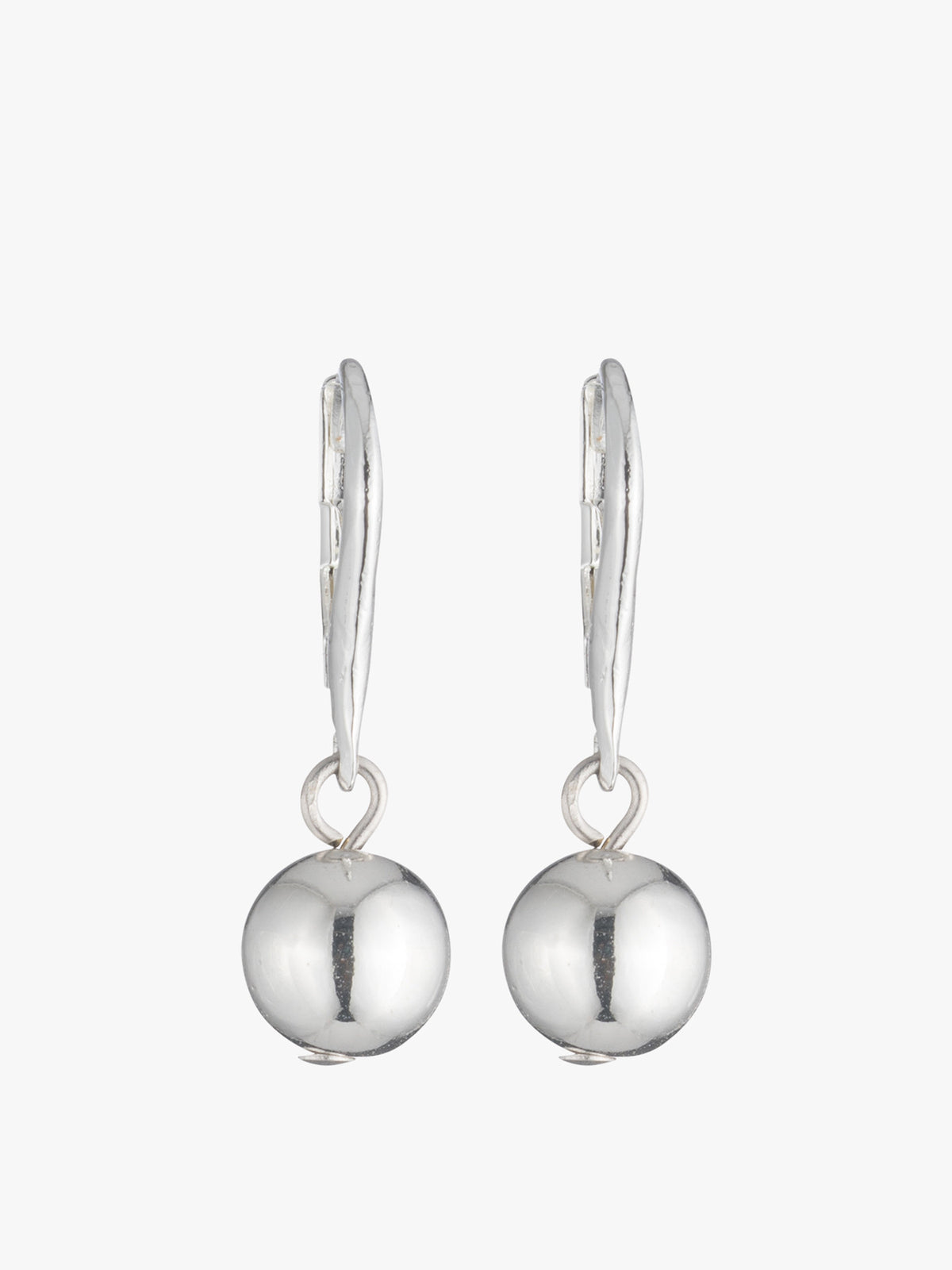 Silver Tone Ball Drop Earrings