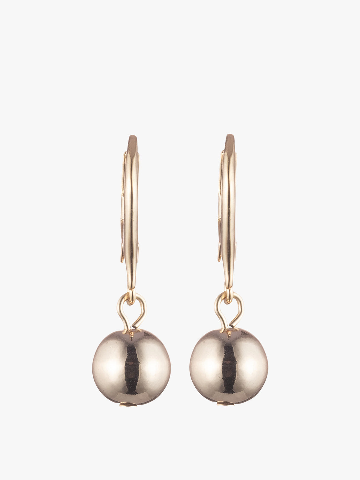 Gold Tone 8mm Ball Drop Earrings