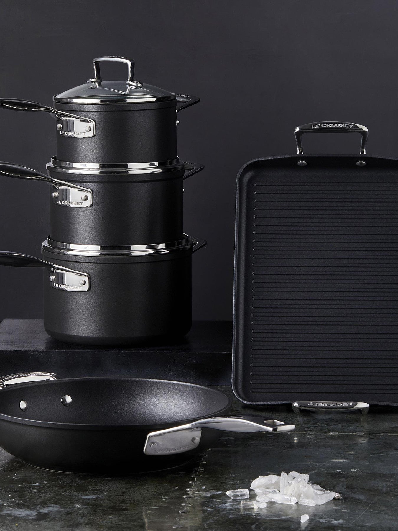 Toughened Non Stick Saucepan Set of 3