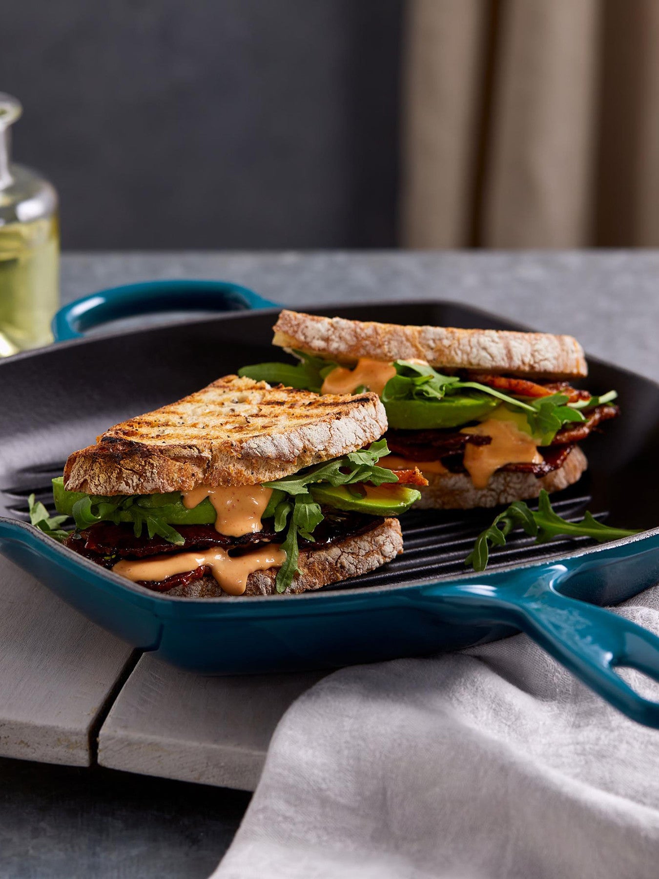 Signature Cast Iron Square Grillit 29cm Teal