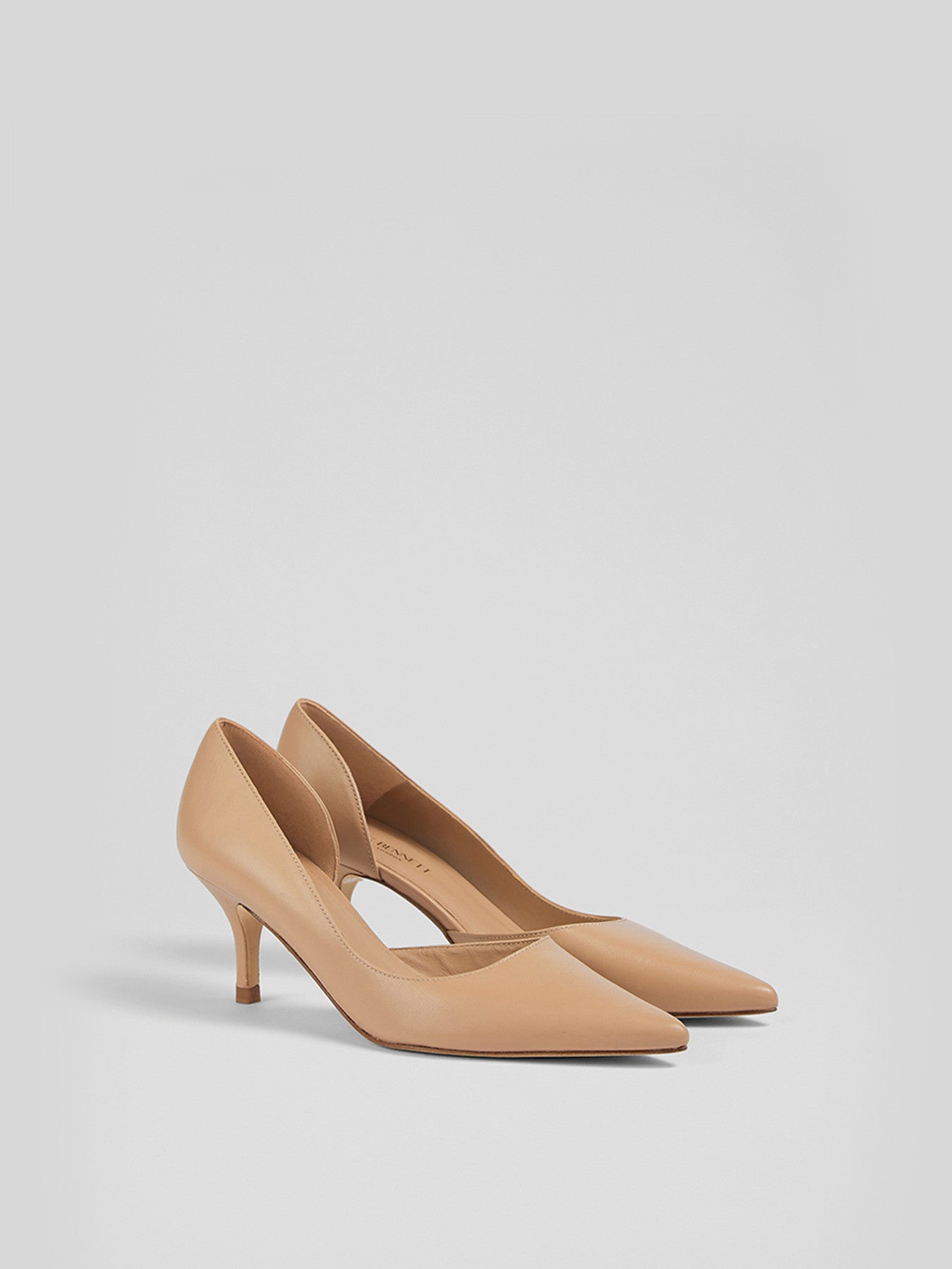 Hazel Beige Leather D'orsay Courts