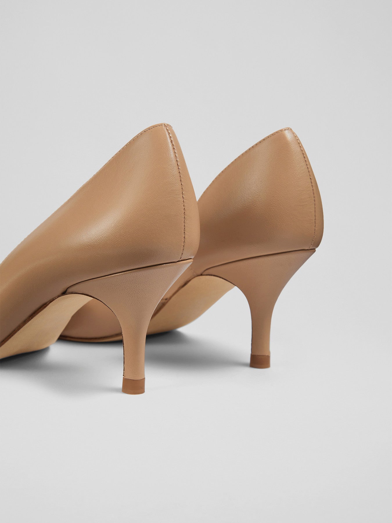 Hazel Beige Leather D'orsay Courts