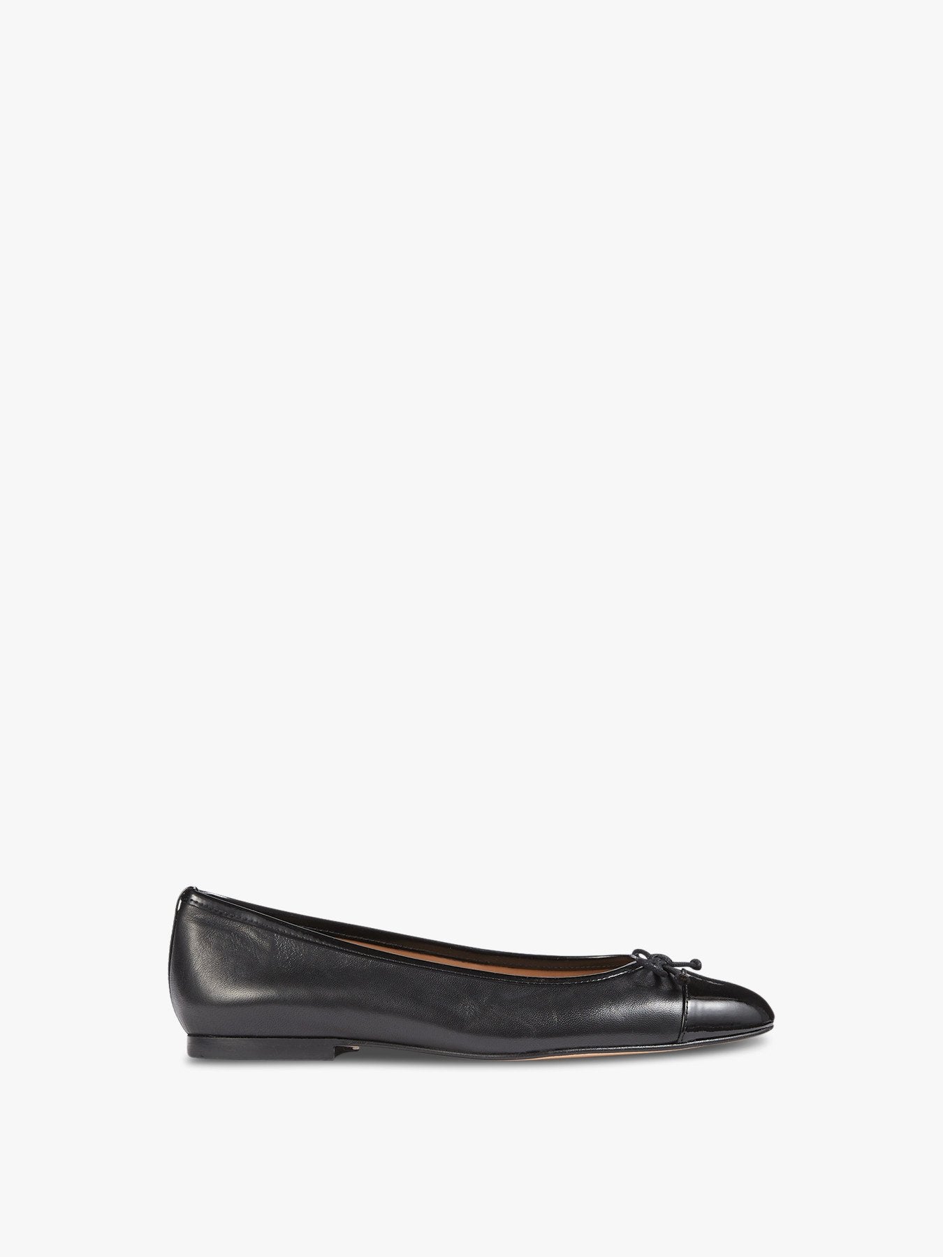 Kara Leather And Patent Toe Cap Ballerina Flats