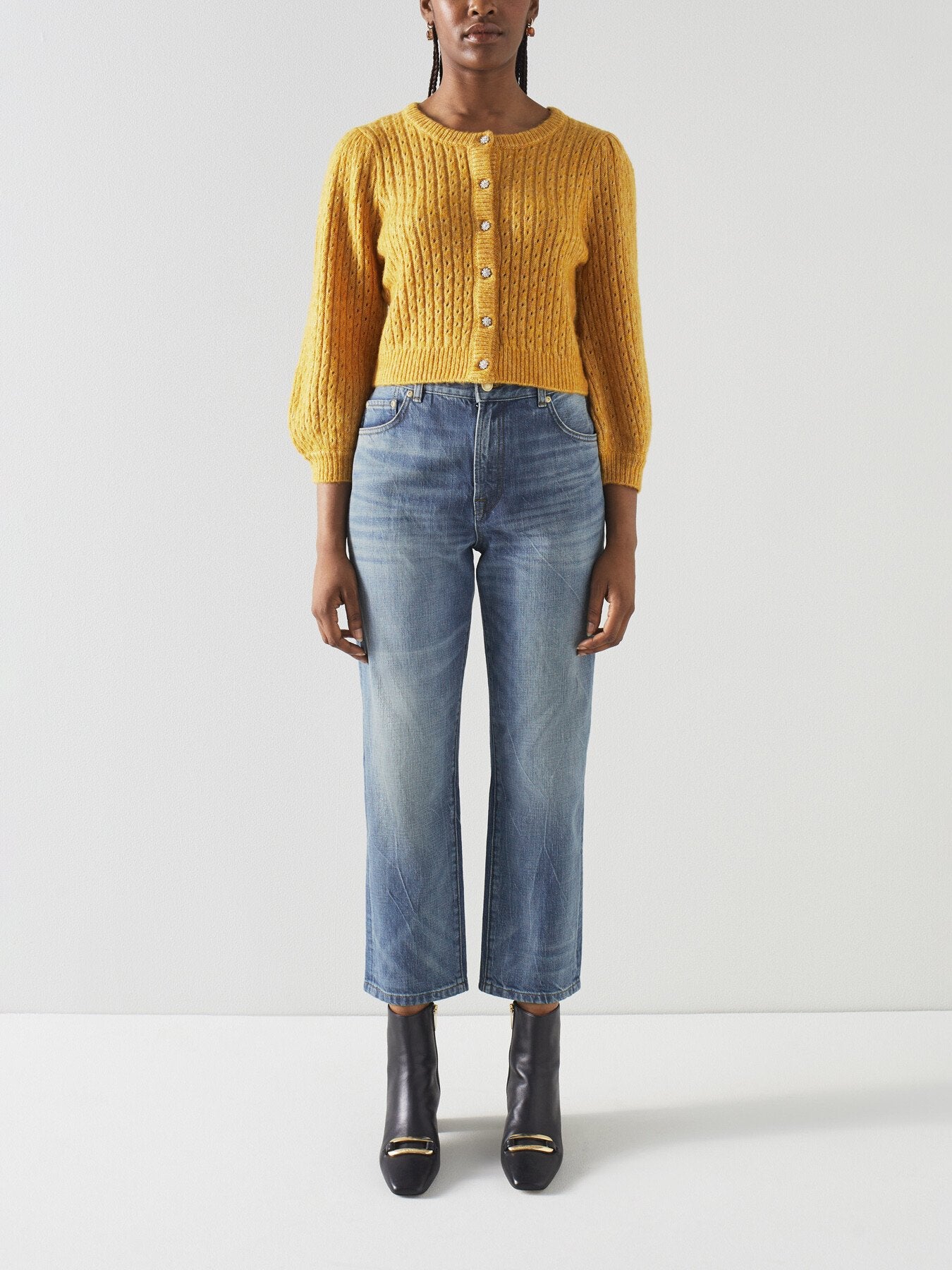 Fara Mid Indigo Denim Cropped Jeans