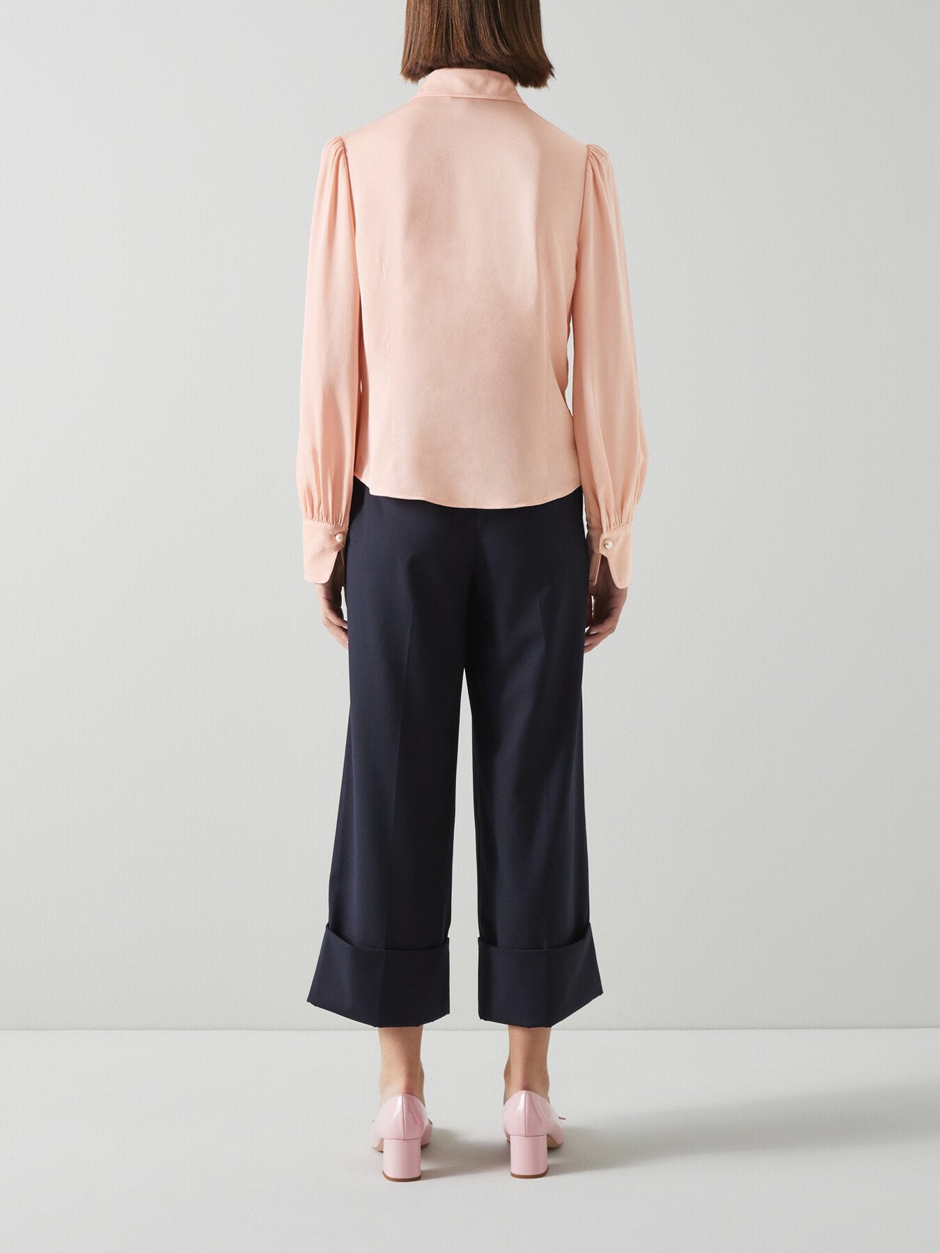 Sonya Crepe Pearl Button Blouse