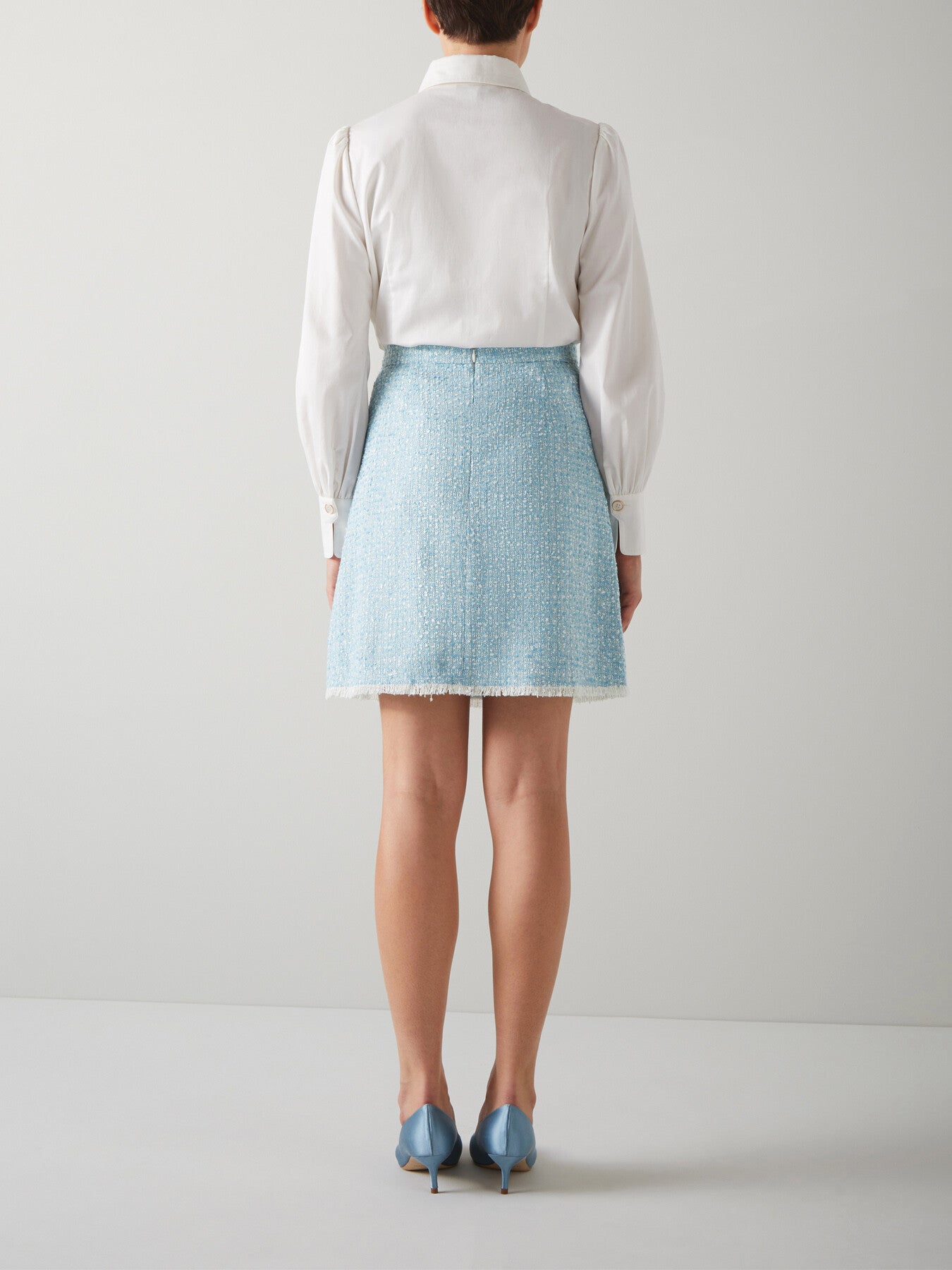 Karis Italian Recycled Cotton Blend Tweed Skirt