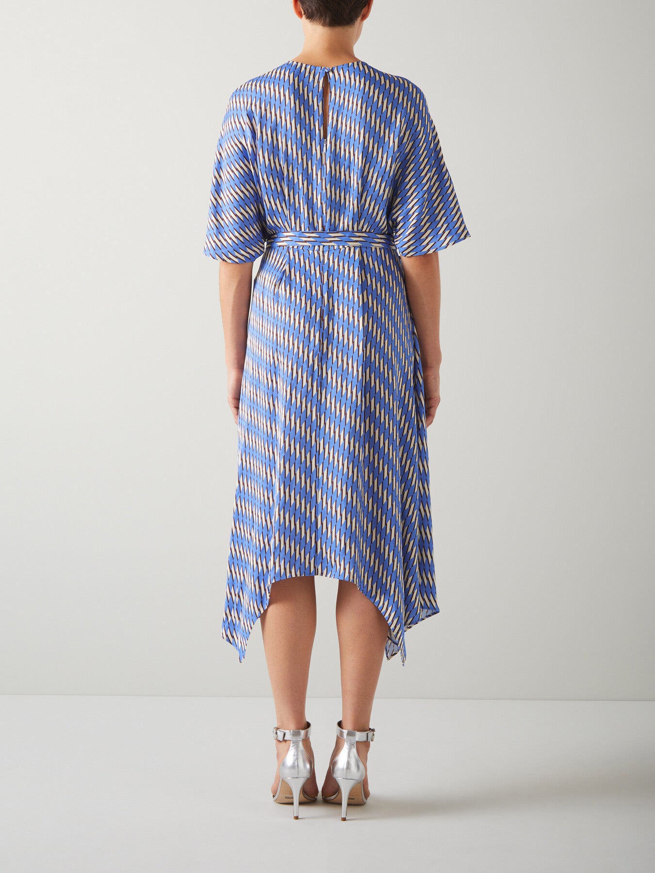 Anni Geometric Print Handkerchief Hem Dress
