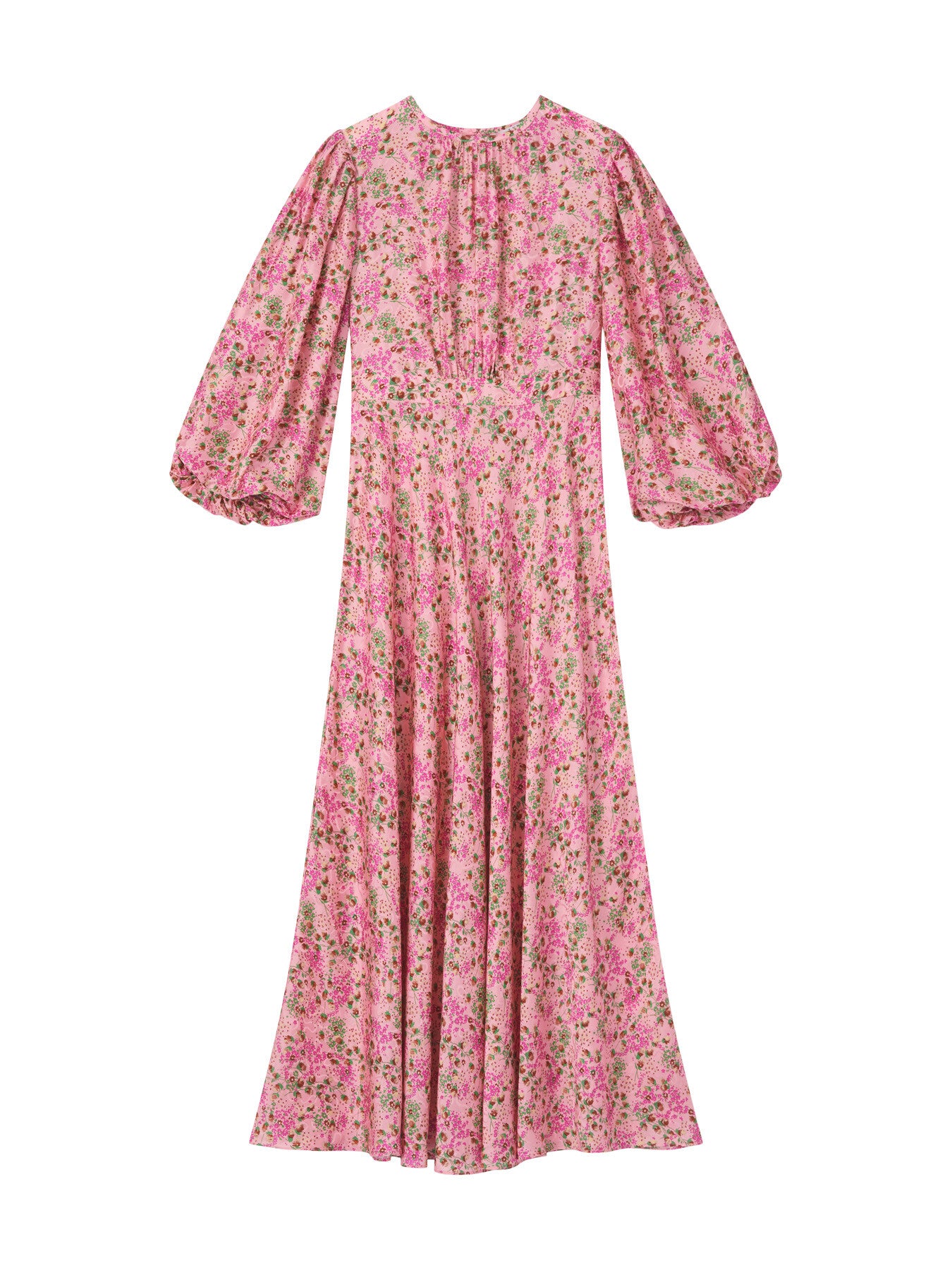 Lois Neon Garden Print Viscose-Silk Blend Dress