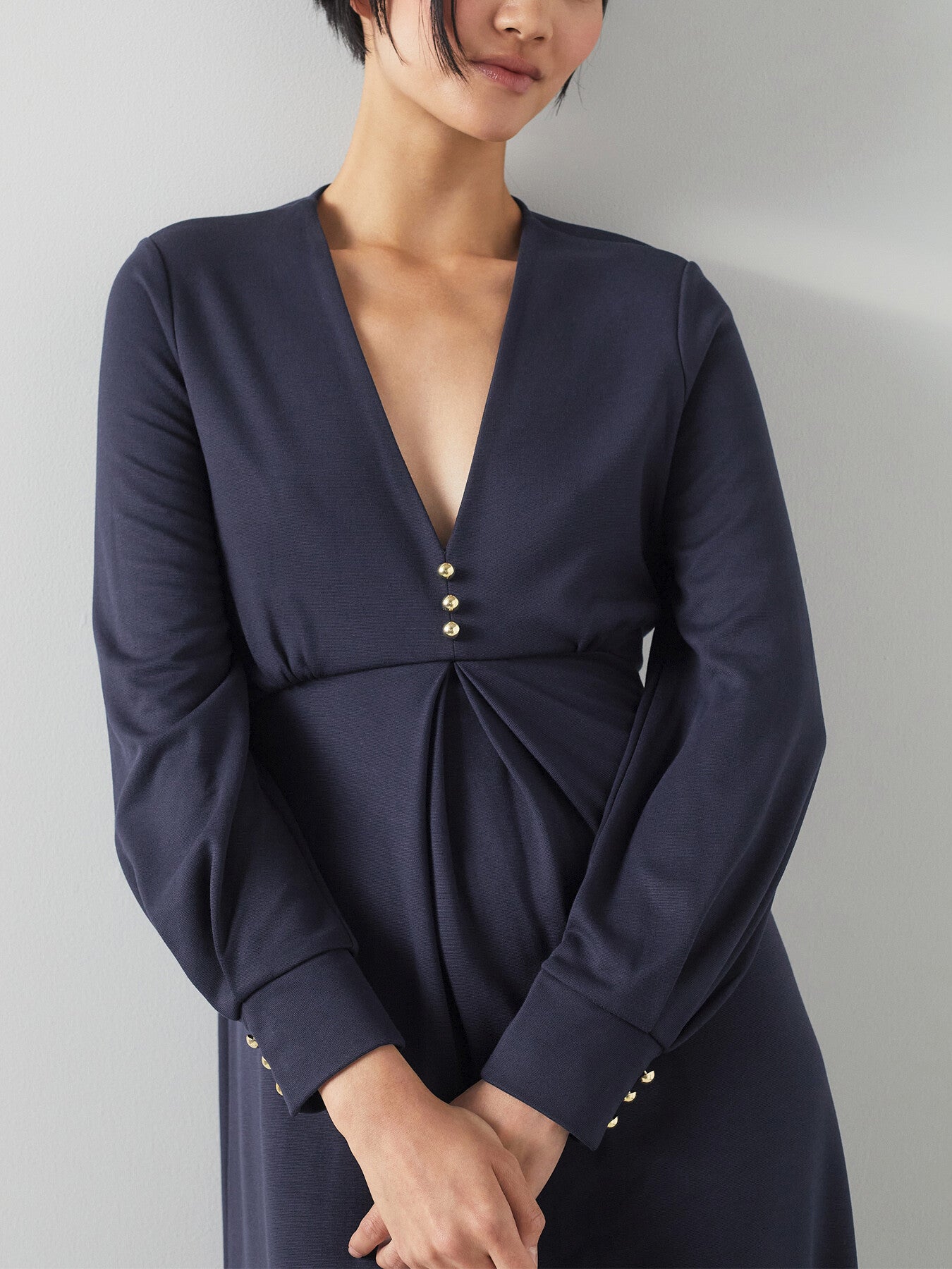 Jenny Navy Lenzing™ Ecovero™ Viscose Blend Dress