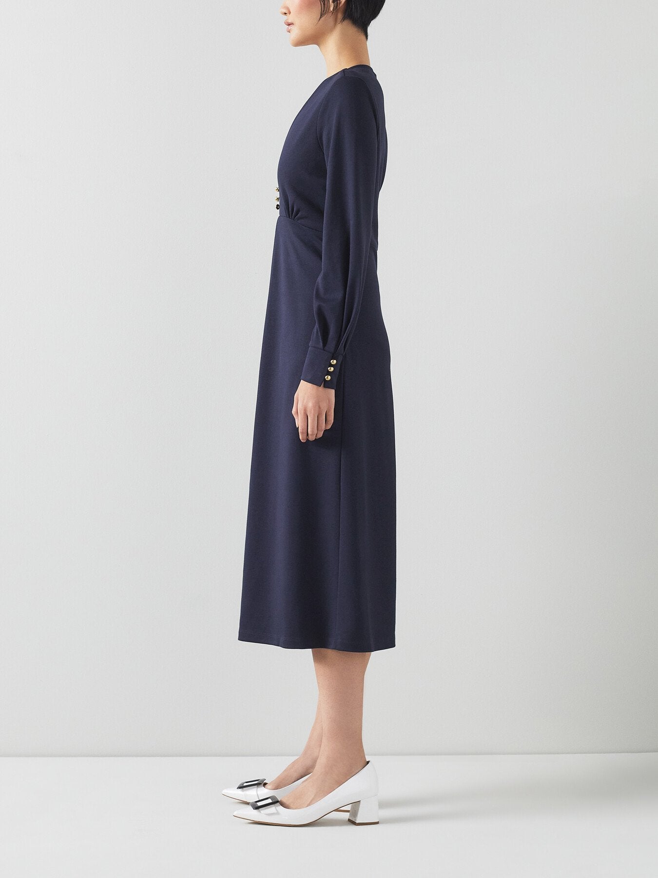 Jenny Navy Lenzing™ Ecovero™ Viscose Blend Dress
