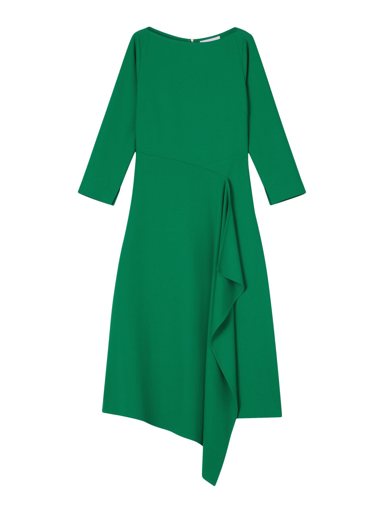 Le Green Crepe Fit And Flare Dress