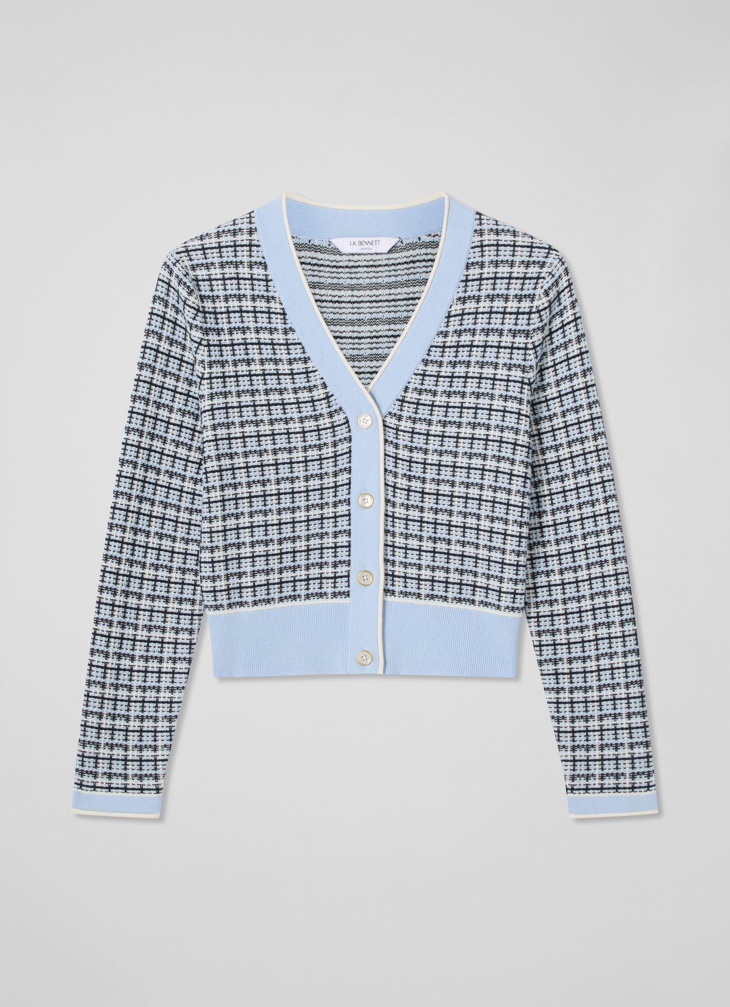 Blue Honey Cotton Blend Blue Cardigan