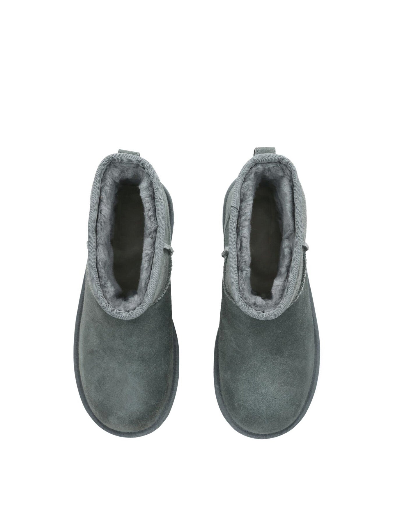 Womens Classic Mini Grey Platform Suede Ankle Boots