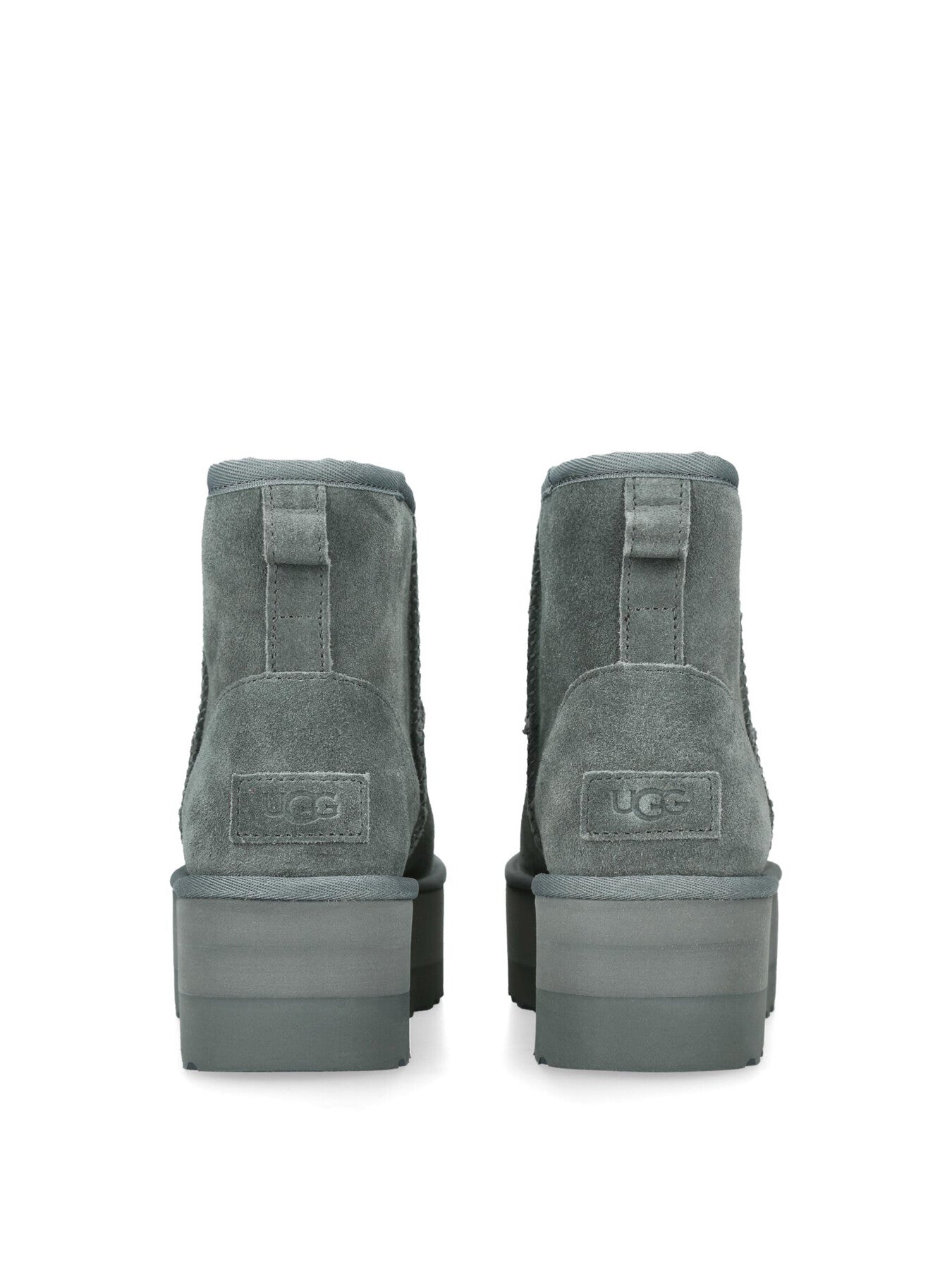 Womens Classic Mini Grey Platform Suede Ankle Boots