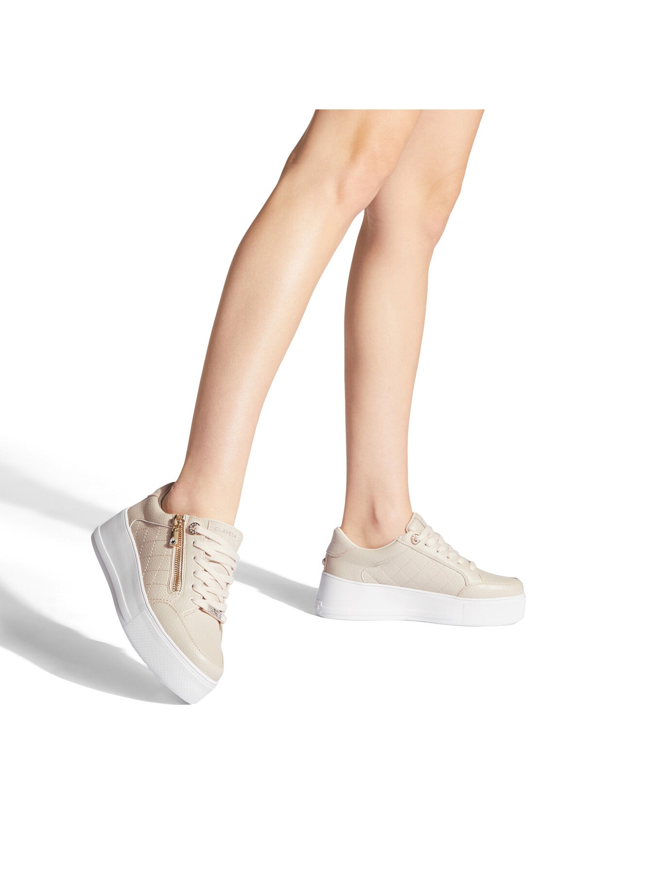 Jive Zip Ankle Boots Beige