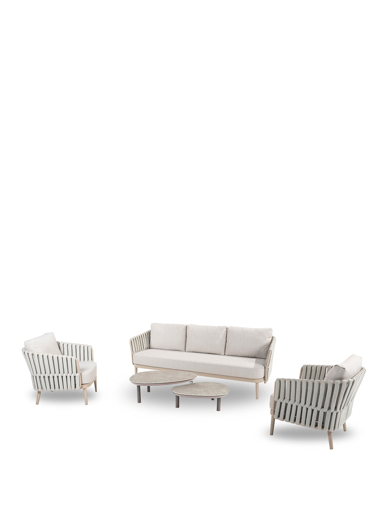 Eva Outdoor 5-Seater Lounge Set with Monroe Coffee Tables