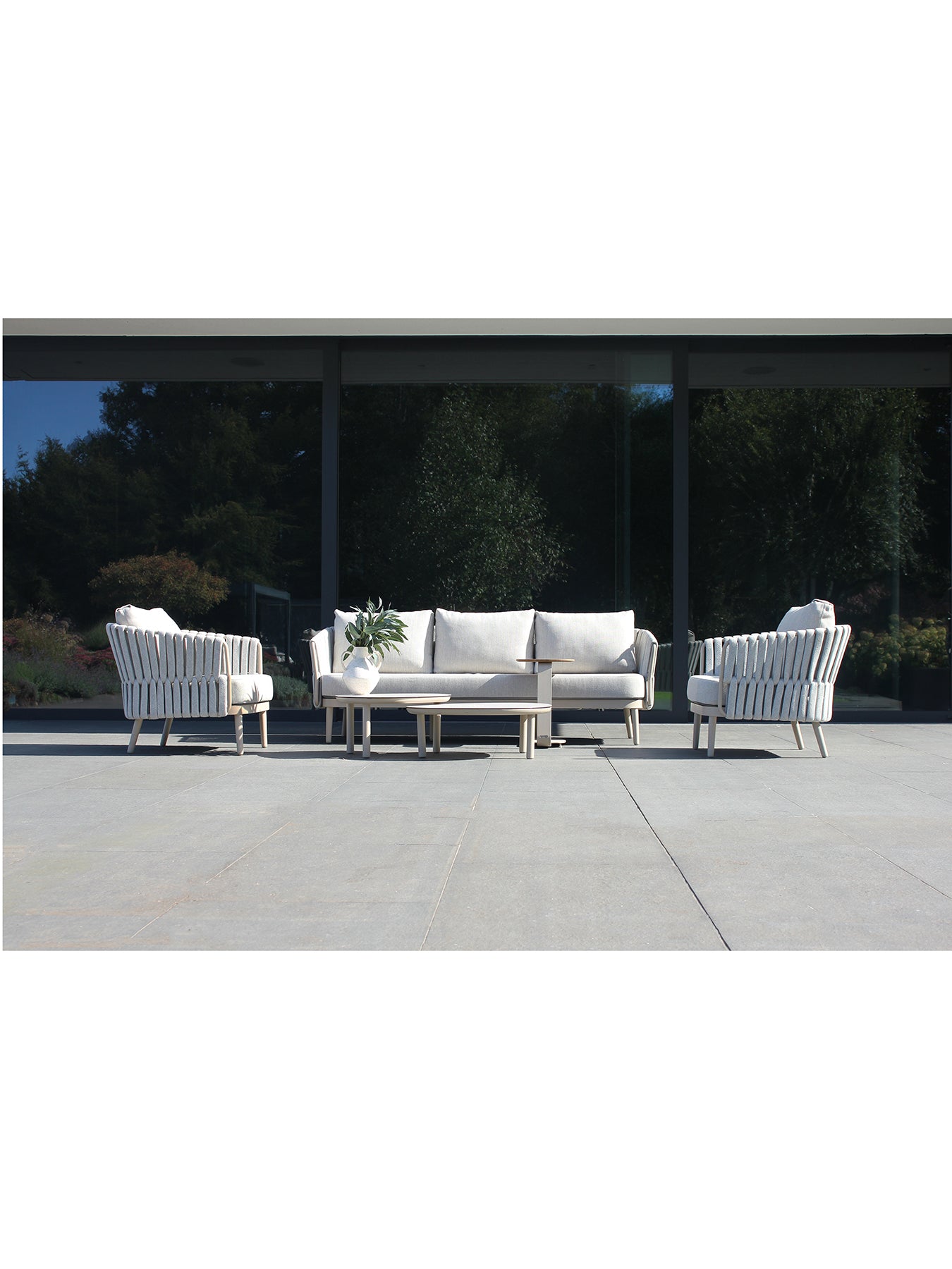 Eva Outdoor 5-Seater Lounge Set with Monroe Coffee Tables