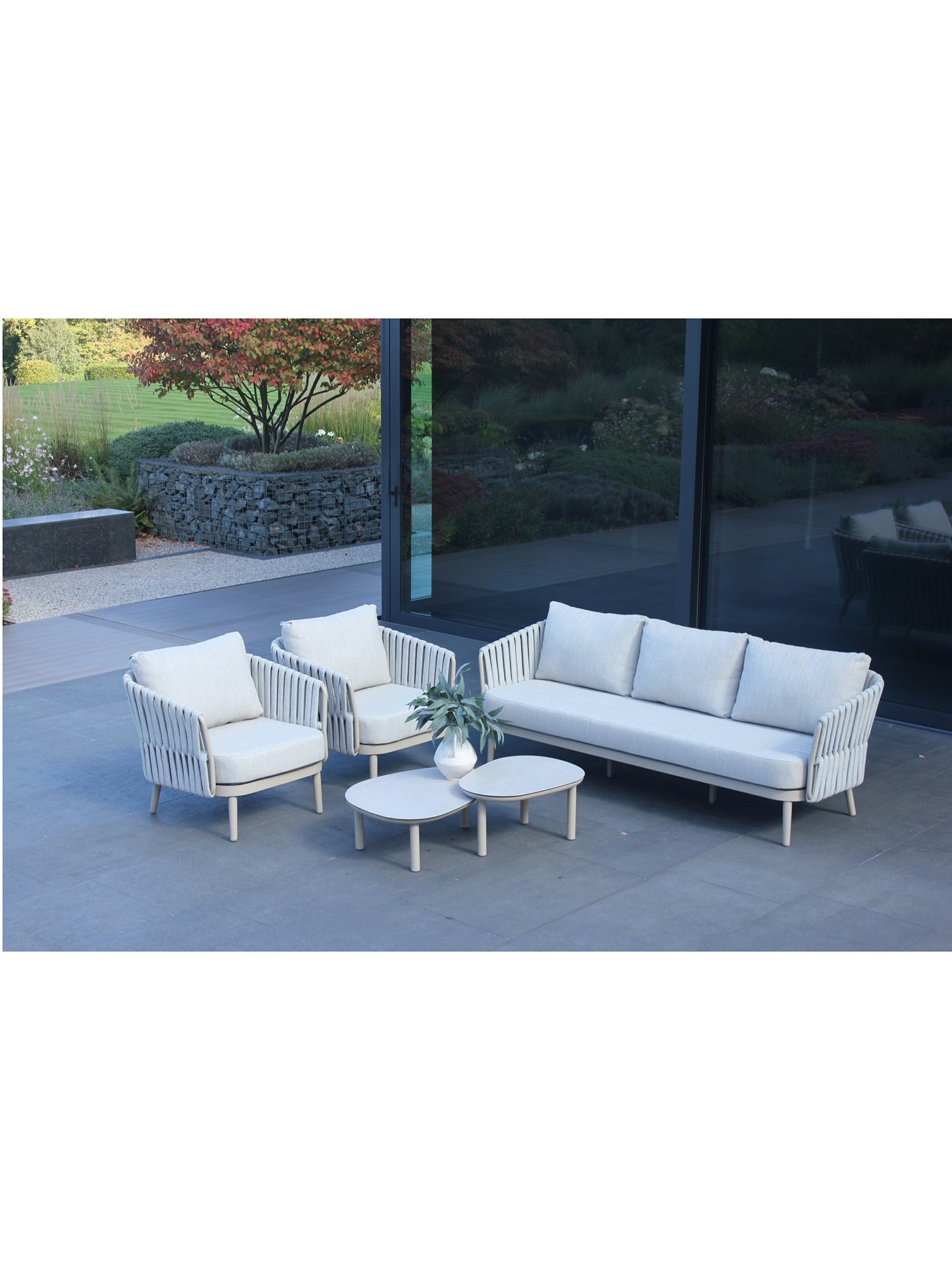 Eva Outdoor 5-Seater Lounge Set with Monroe Coffee Tables