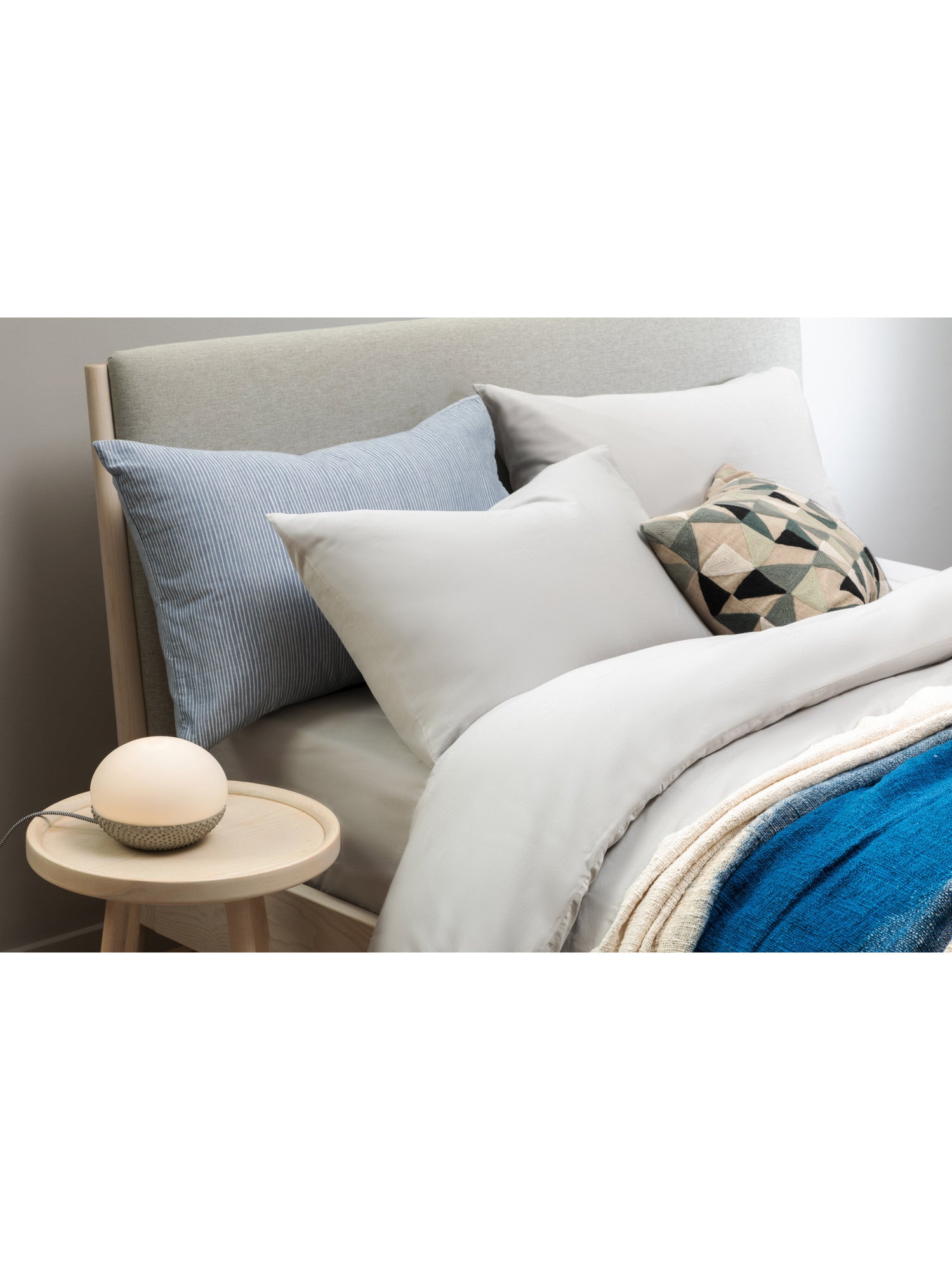 Organic Cotton Sateen Fitted Sheet Grey
