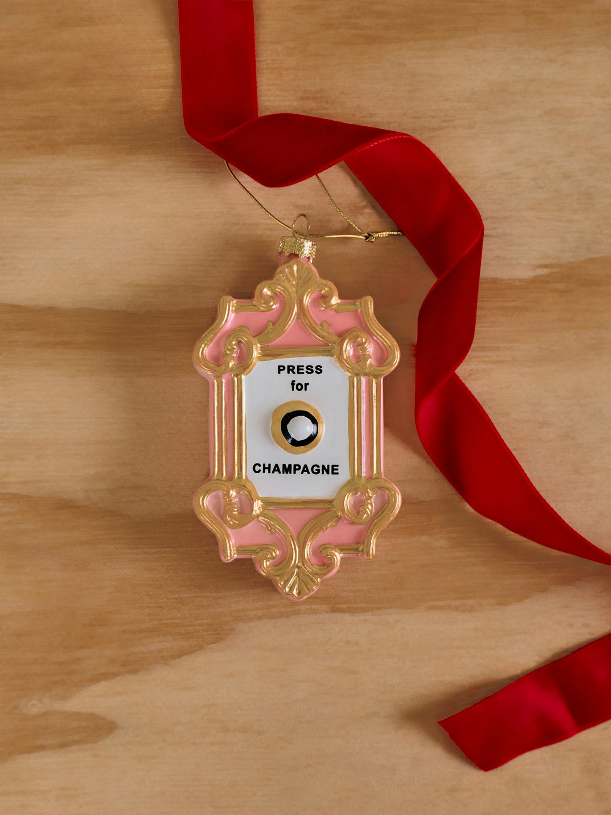 Press for Champagne Christmas Tree Hanging Decoration