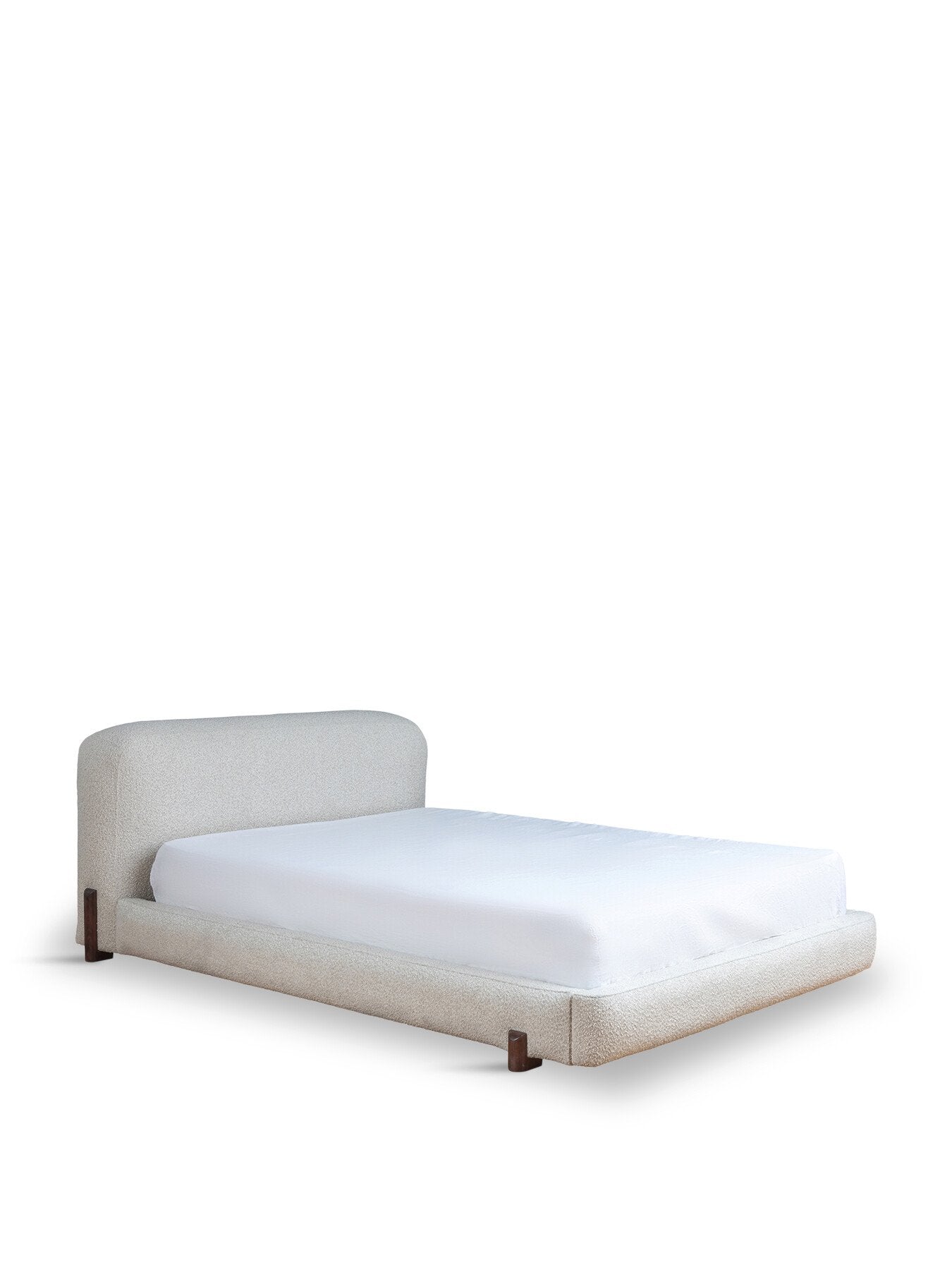 Nuvola King Bed Chunky Bouclé Ecru