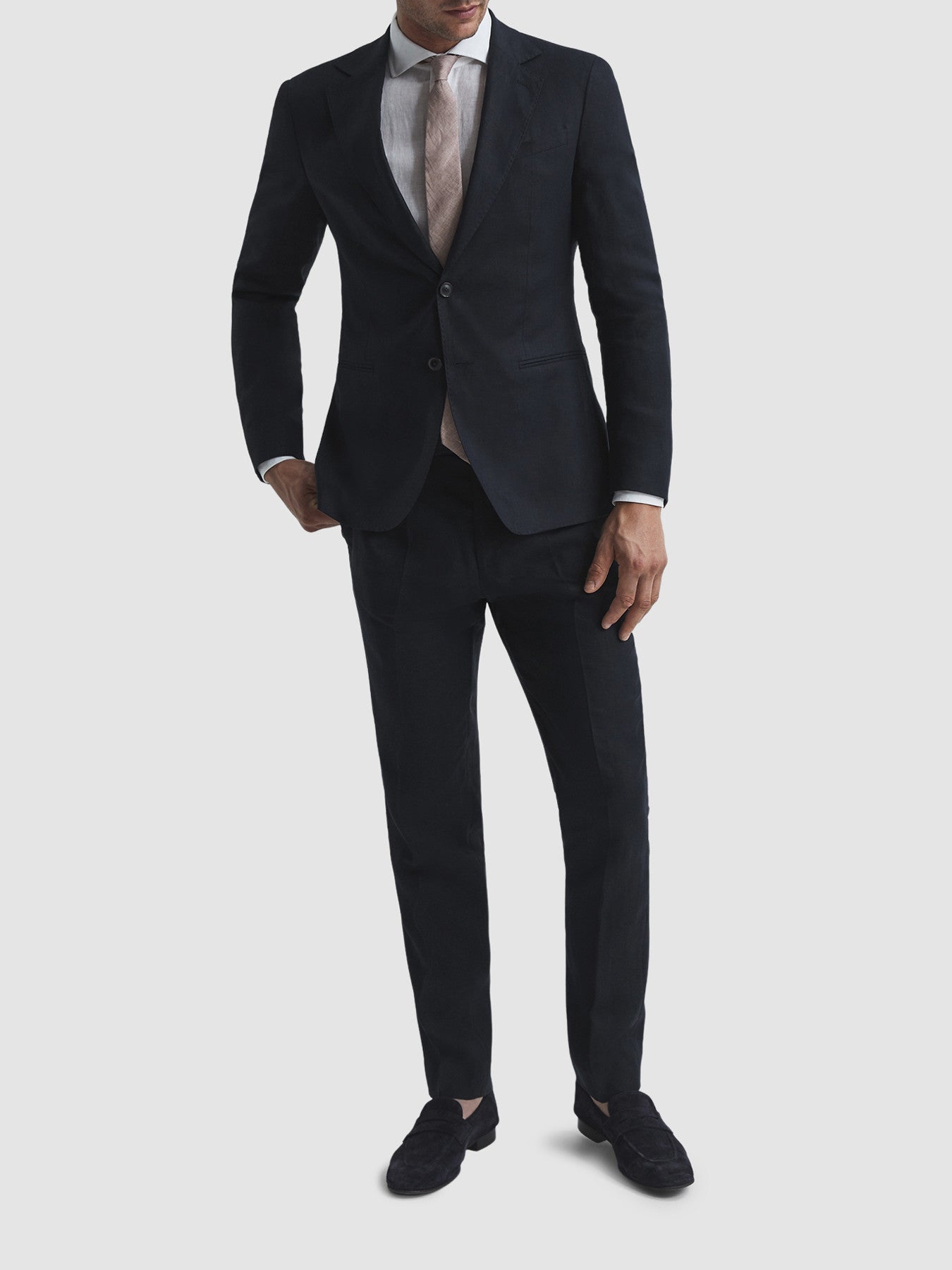 Kin Slim Fit Single Breasted Linen Blazer