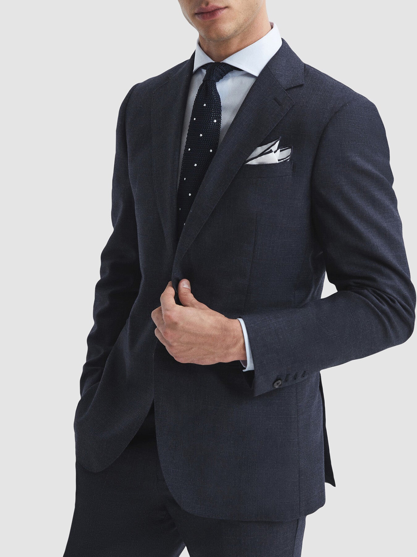 Dunn Slim Fit Wool Textured Single Breasted Blazer