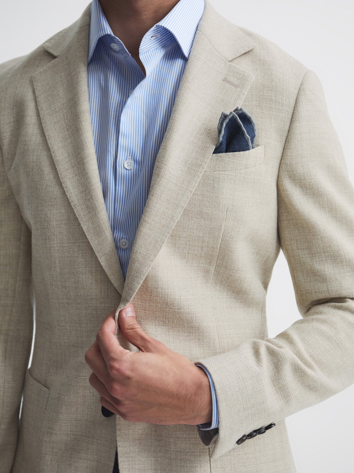 NaturalAttire Slim Fit Textured Wool Blend Blazer