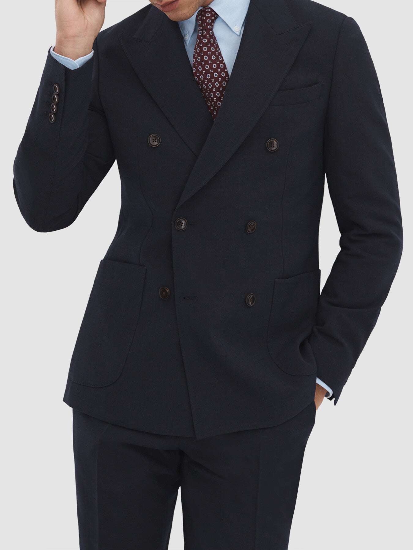 Navy BlueBelmont Slim Fit Double Breasted Blazer