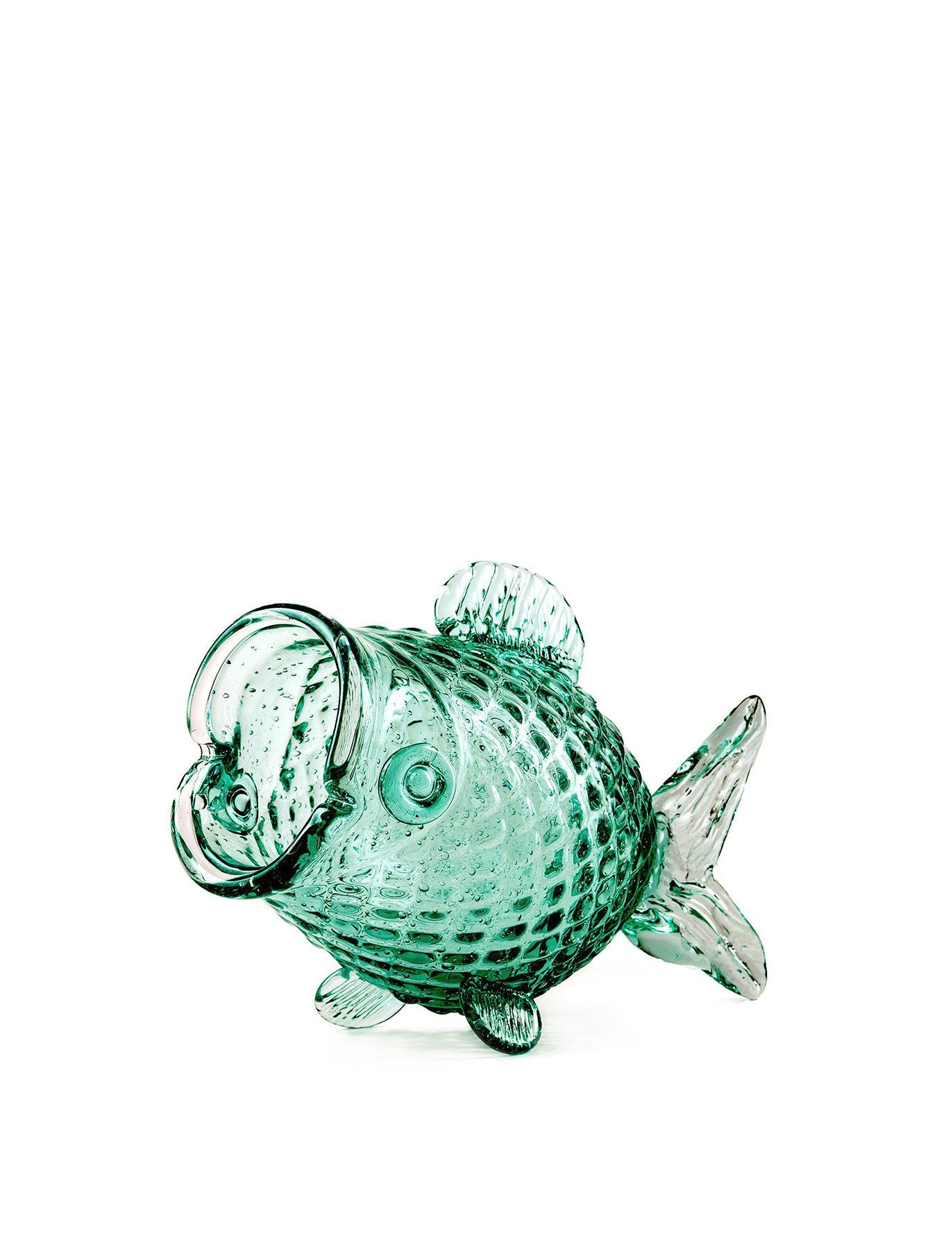 Fat Fish glass jar green