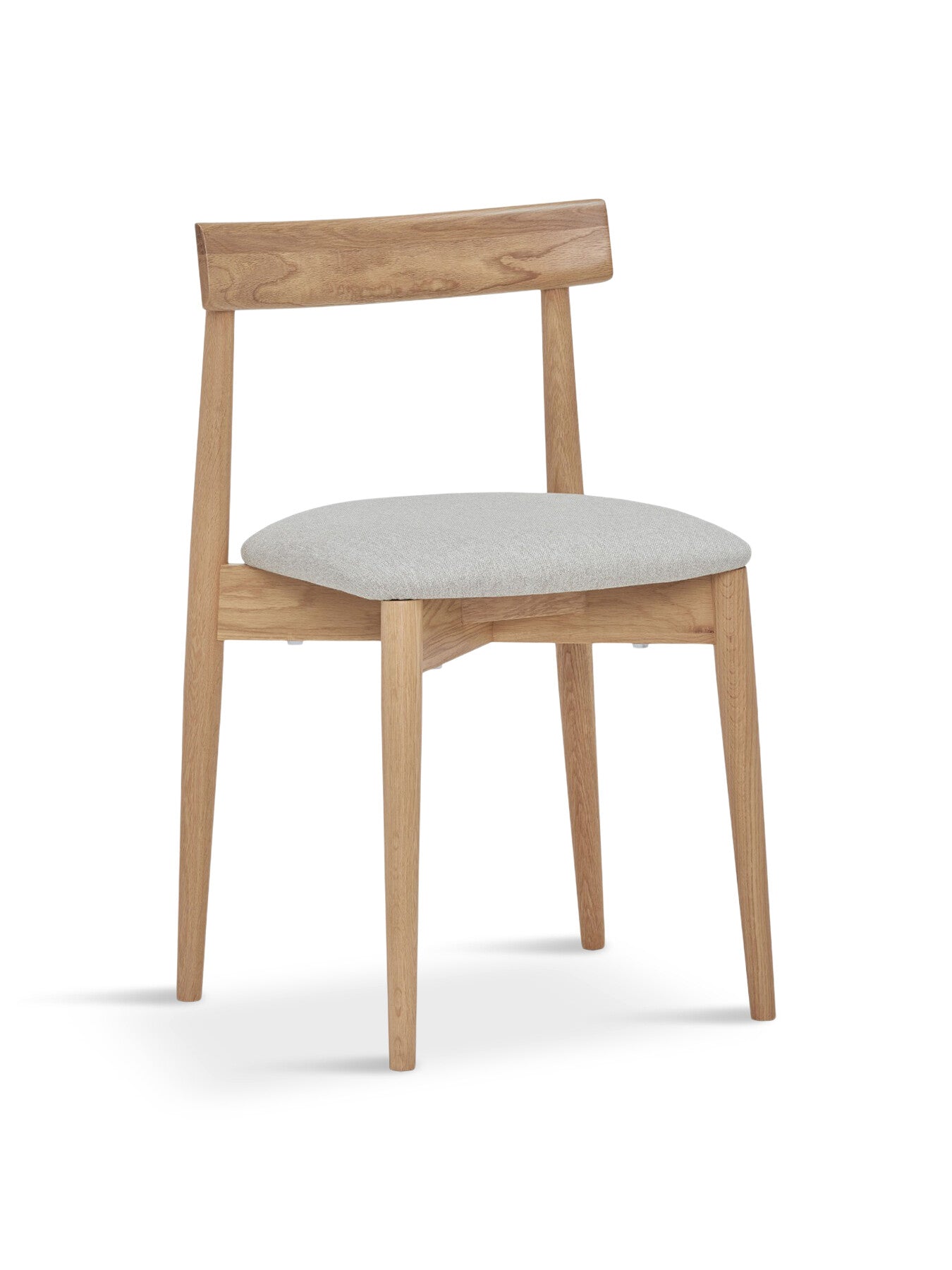 Neutral Ava Neutral Wood Open Back Dining Chair With Fabric