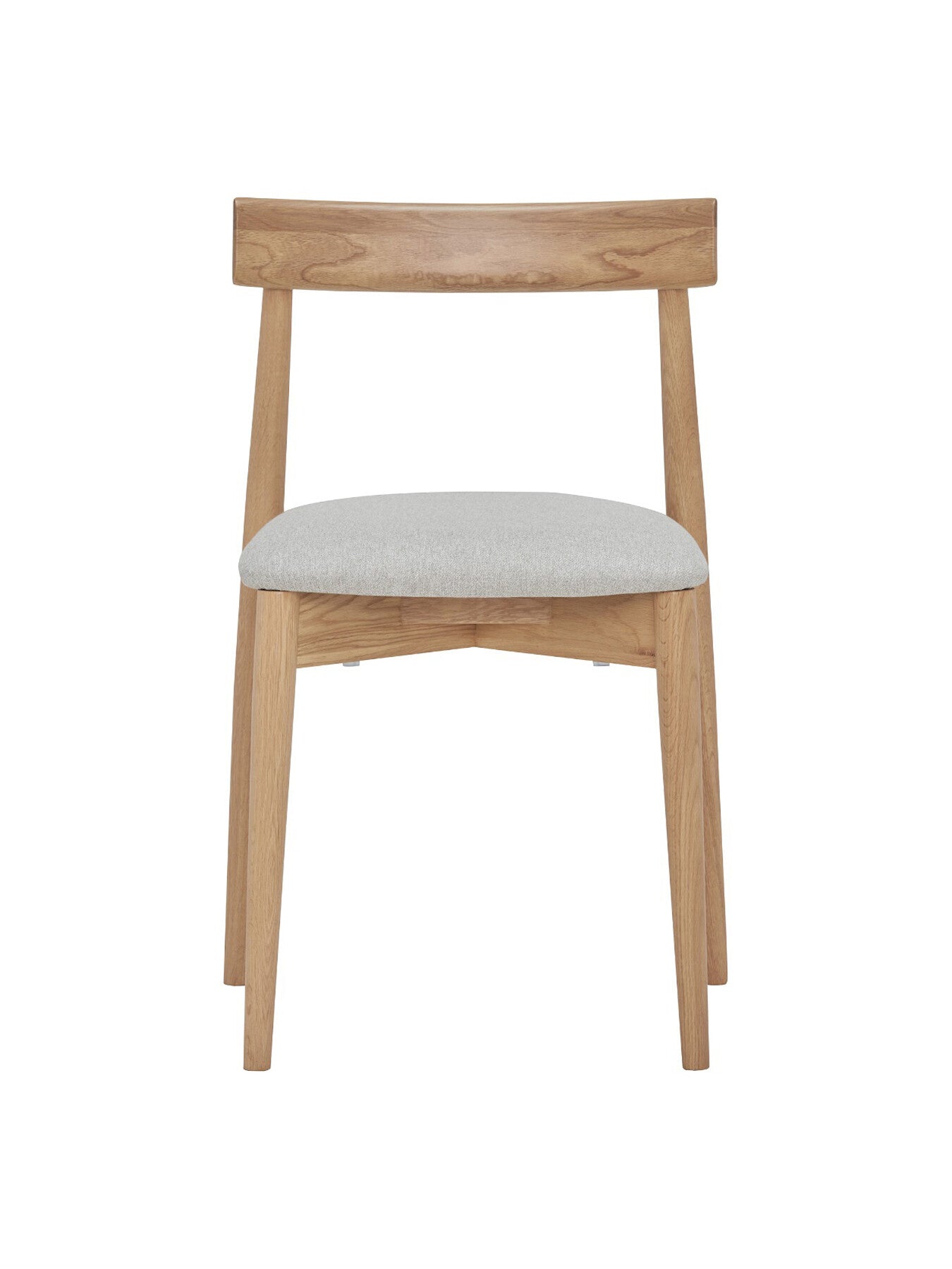 Neutral Ava Neutral Wood Open Back Dining Chair With Fabric