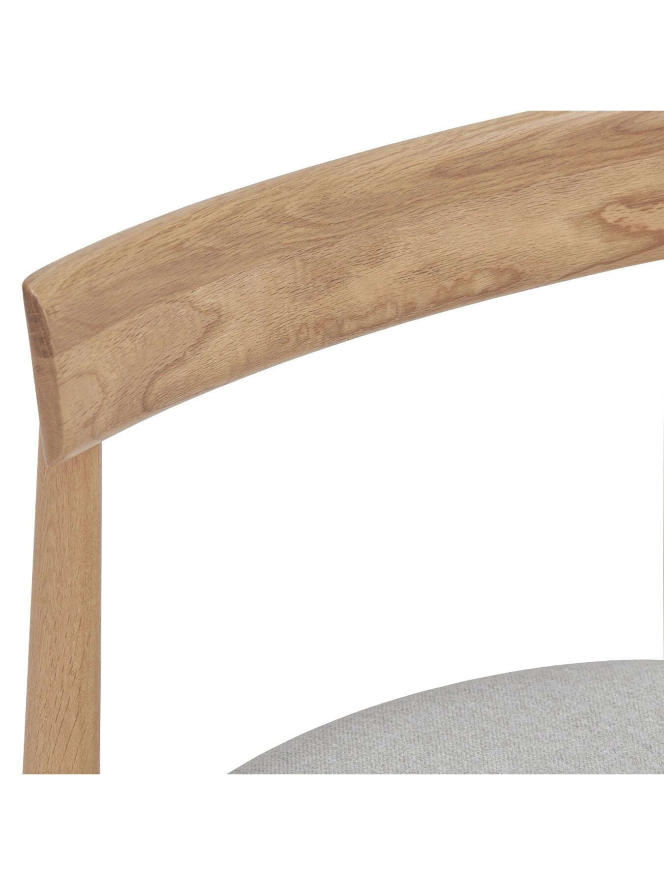 Neutral Ava Neutral Wood Open Back Dining Chair With Fabric