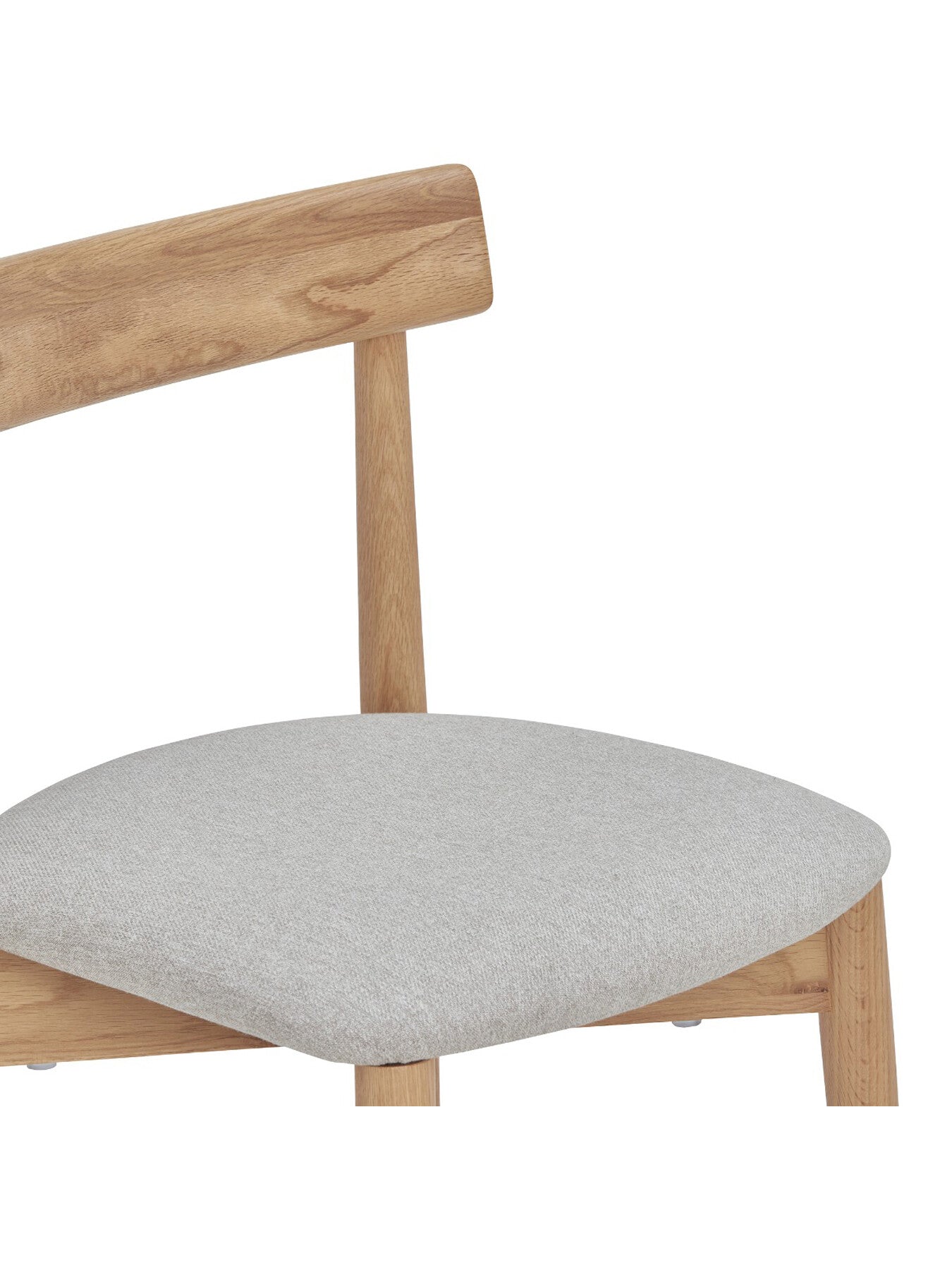 Neutral Ava Neutral Wood Open Back Dining Chair With Fabric