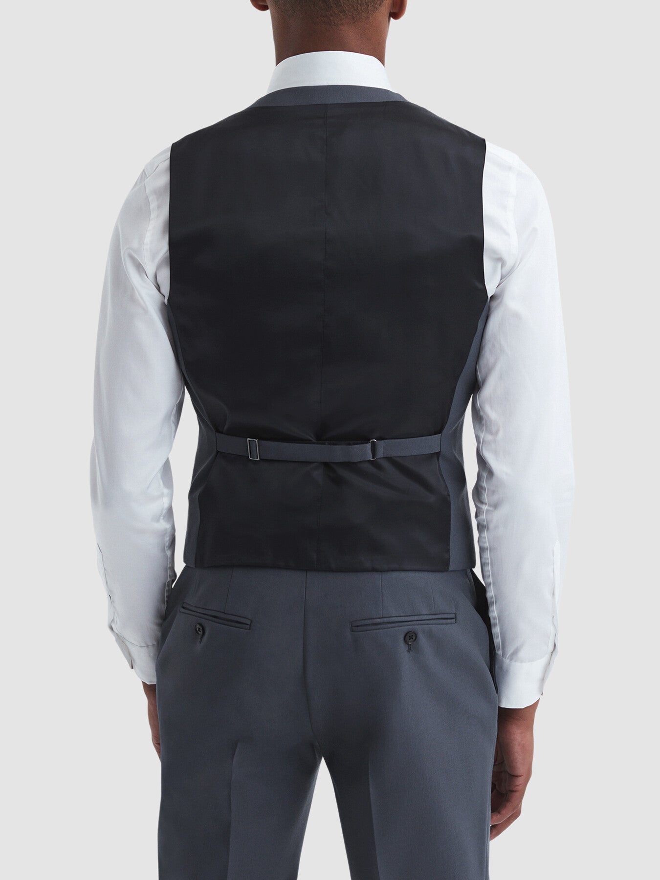 Pale BlueFine Five Button Wool Slim Fit Waistcoat