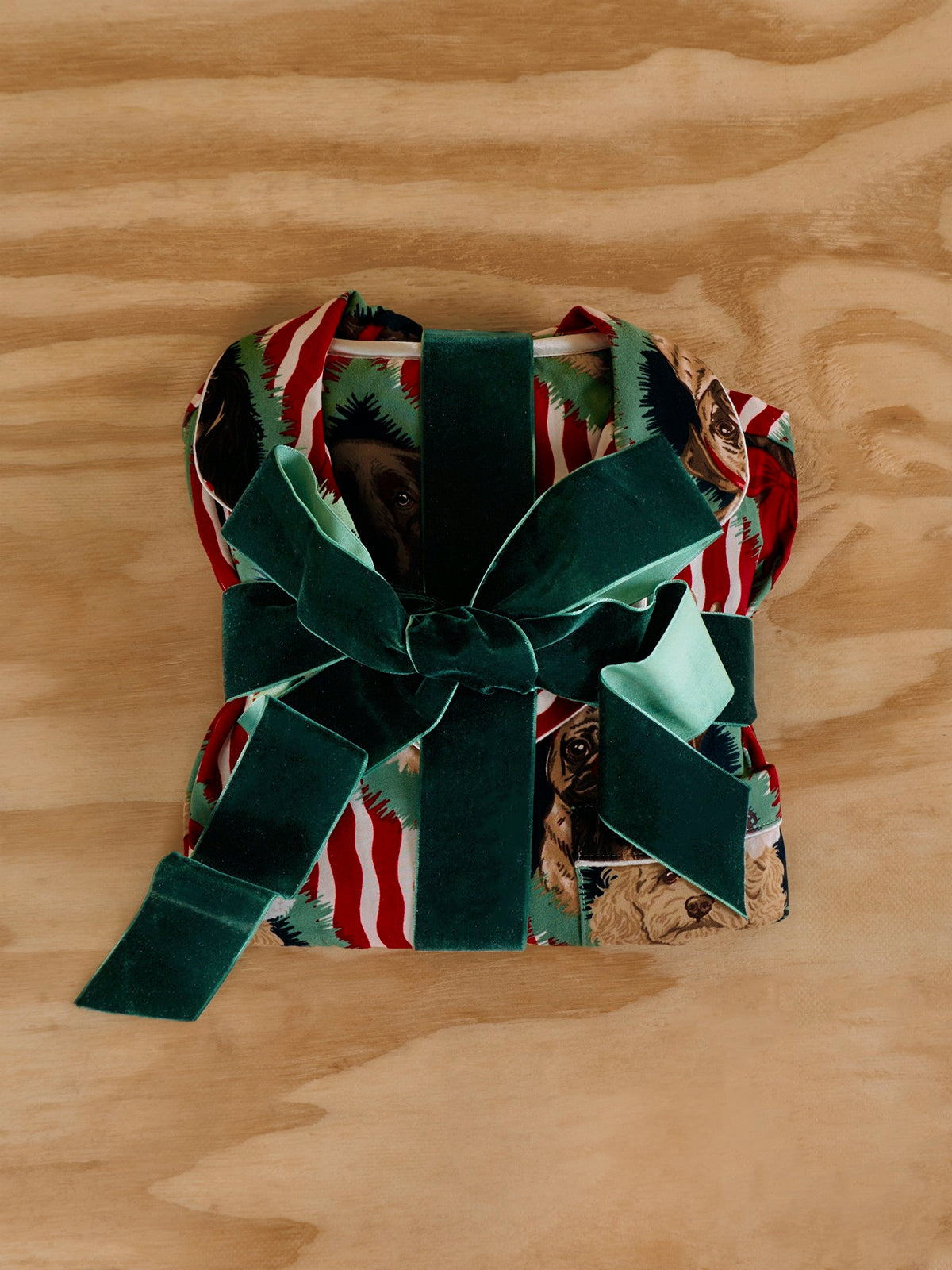 Chip Faces Long Pyjama Set - Red