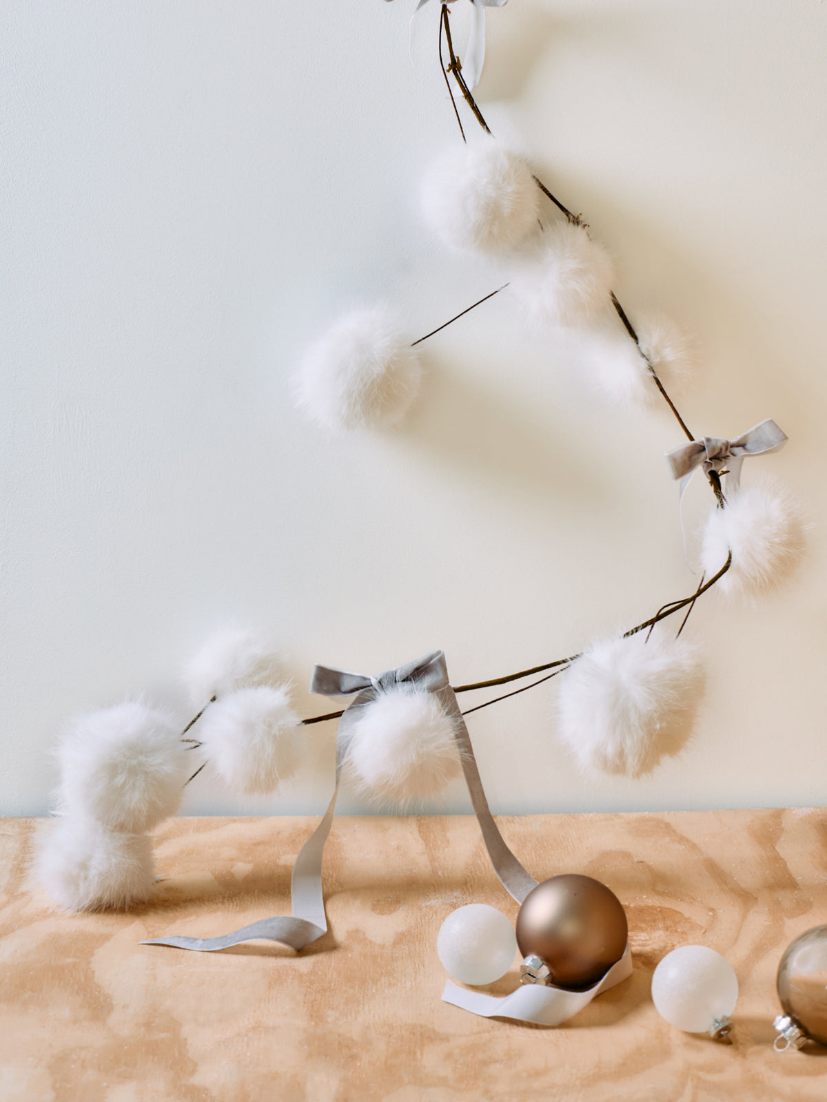 Faux Fur Pompom Garland
