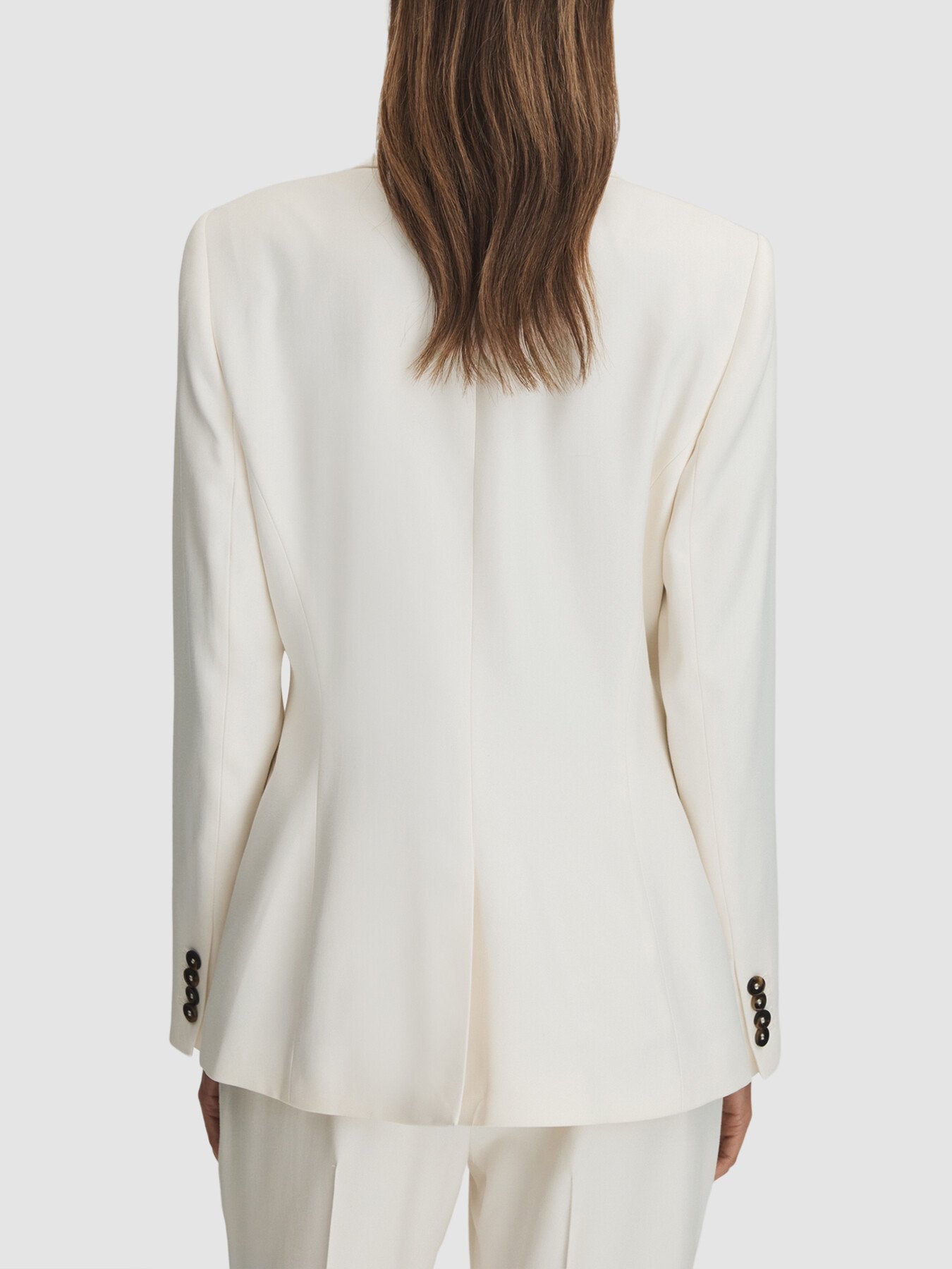 Millie Tailored Single-Breasted Blazer Cream