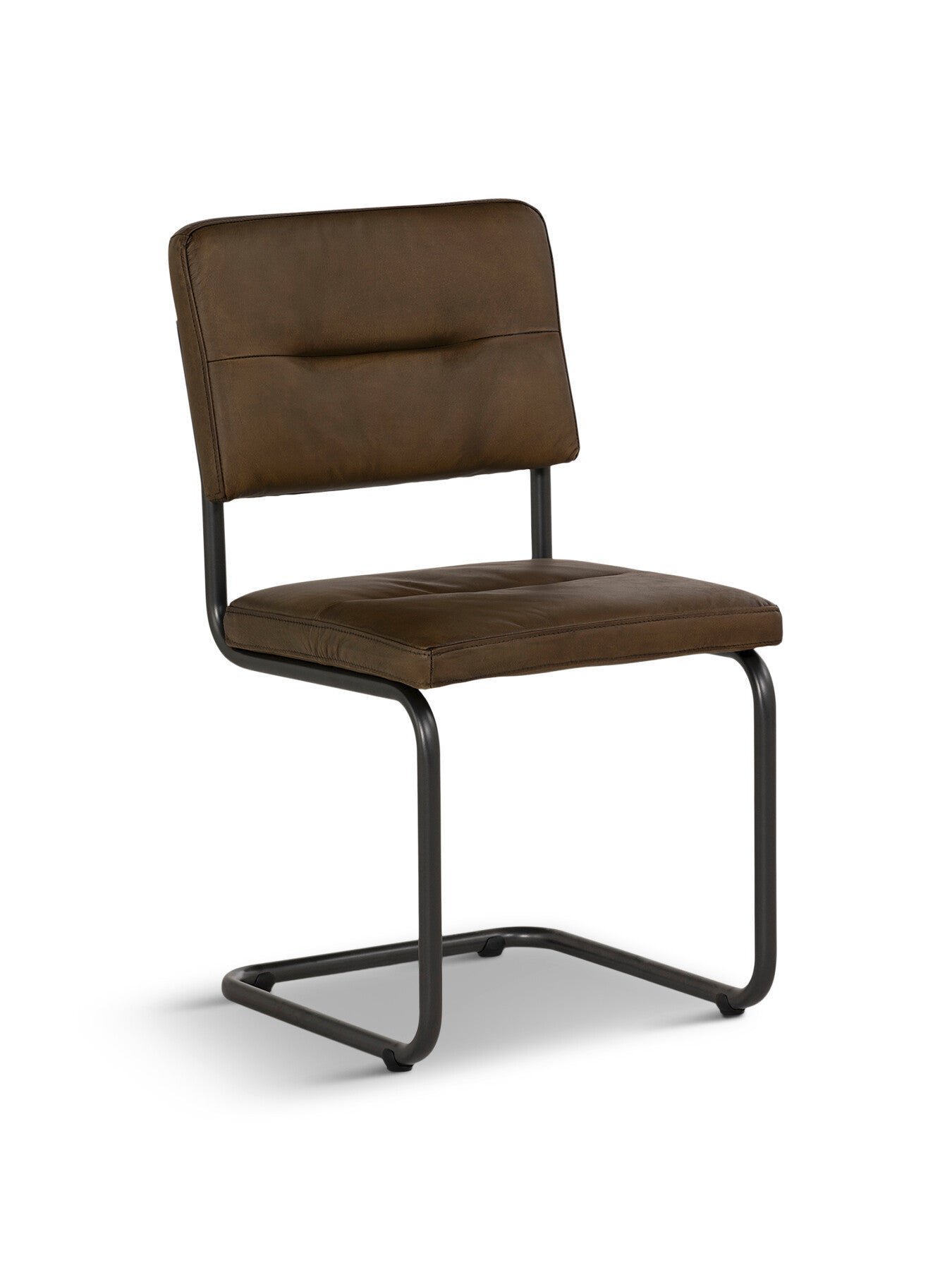 Brown Byron Brown Leather Tufted Dining Chair