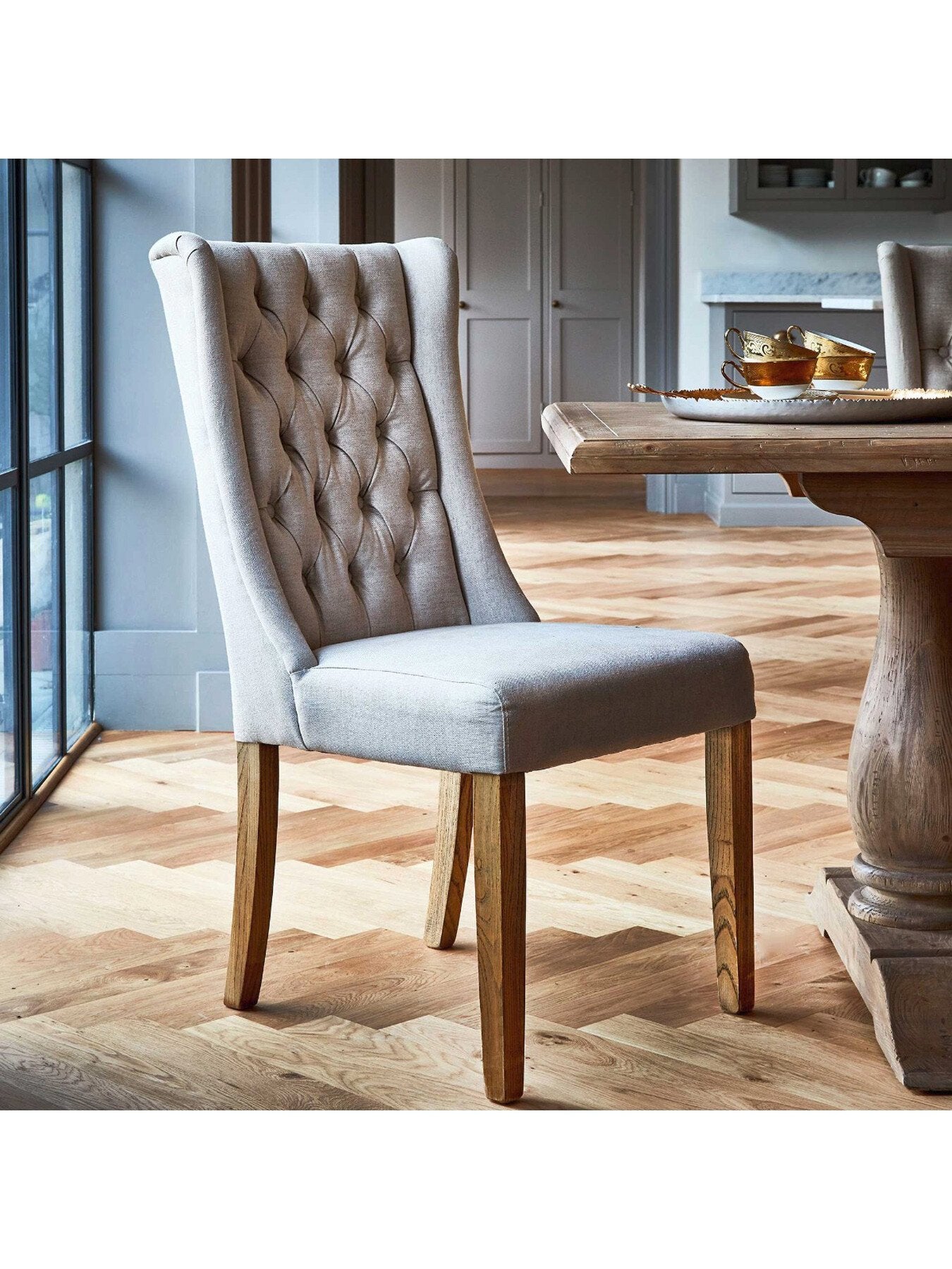 Kipling Fabric Dining Chair, Cream and Oak