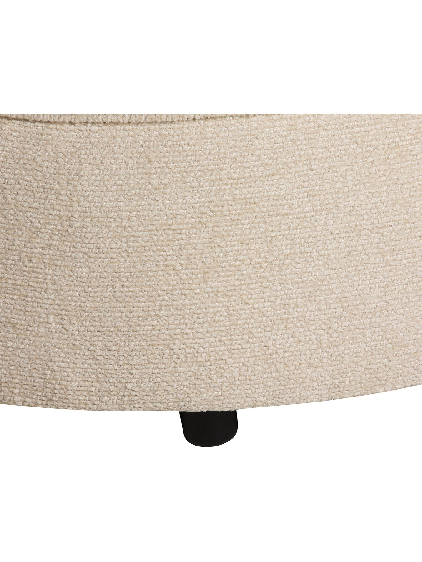 Neutral Round Fabric Footstool