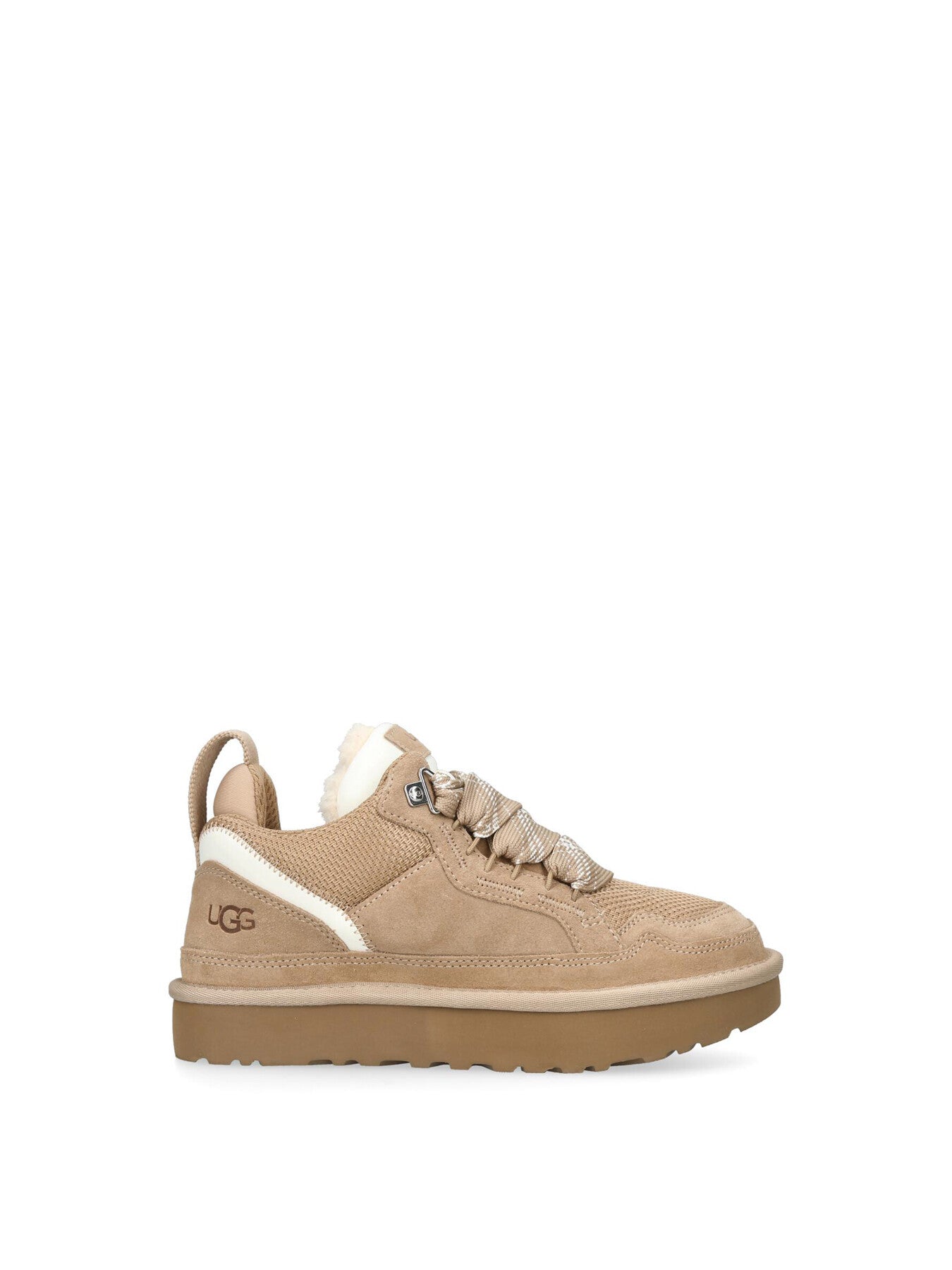 Womens Lowmel Suede Lace Up Trainers Sand
