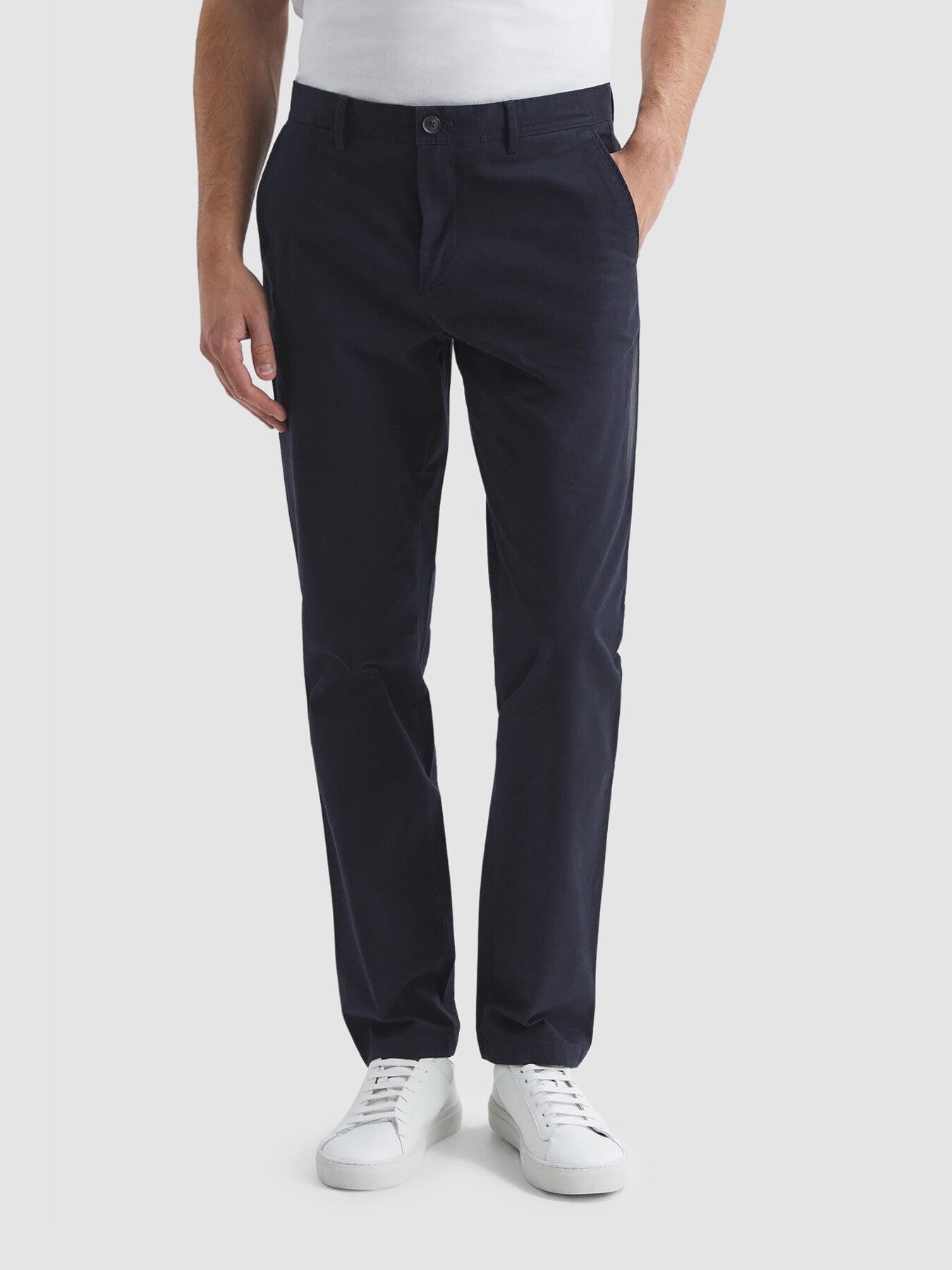 Pitch Slim Fit Washed Cotton Blend Chinos