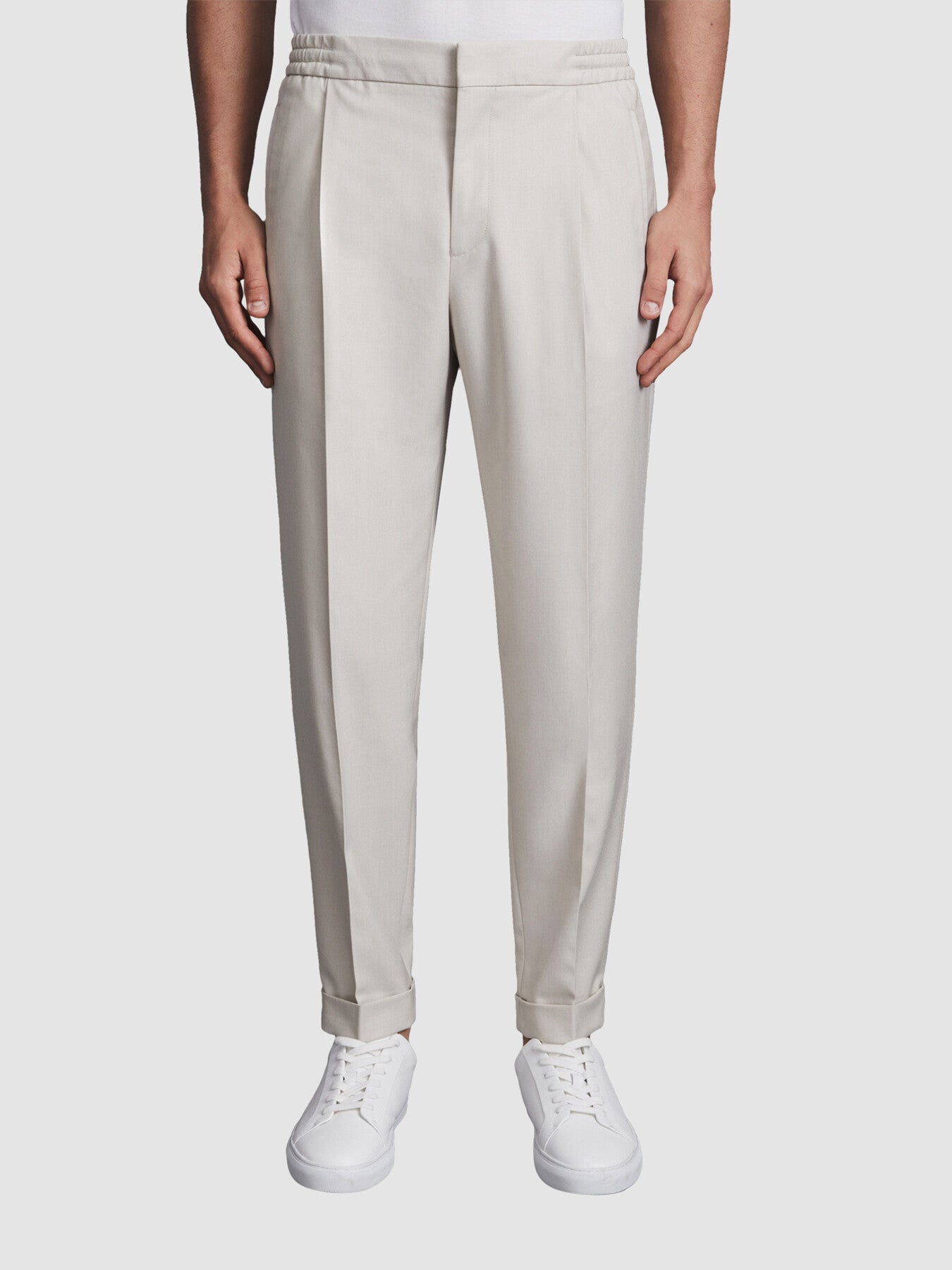 Brighton Relaxed Drawstring Trousers With Turn-Ups