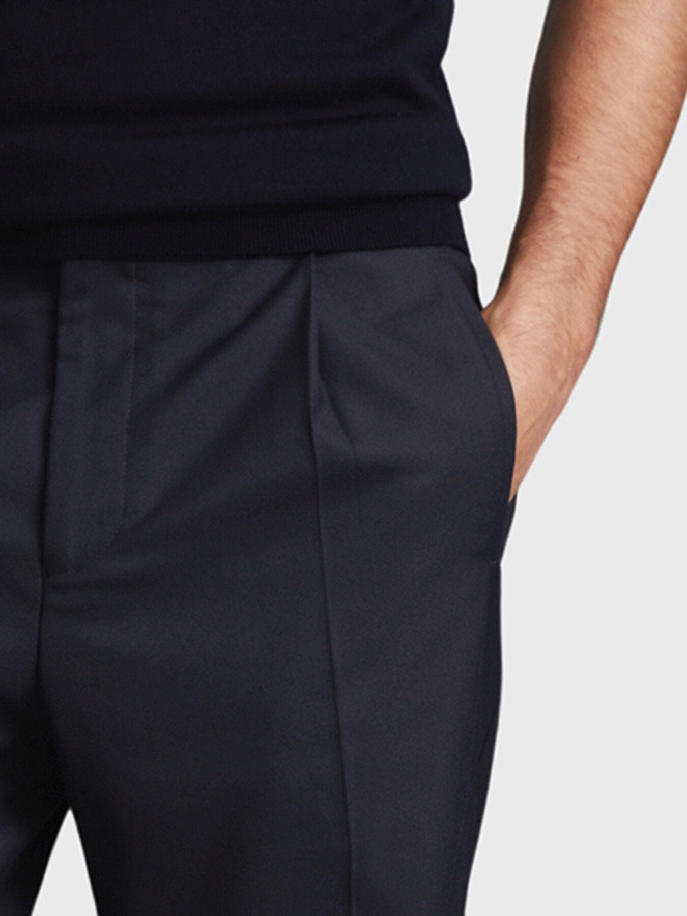 Navy BlueBrighton Relaxed Rolled Hem Trousers