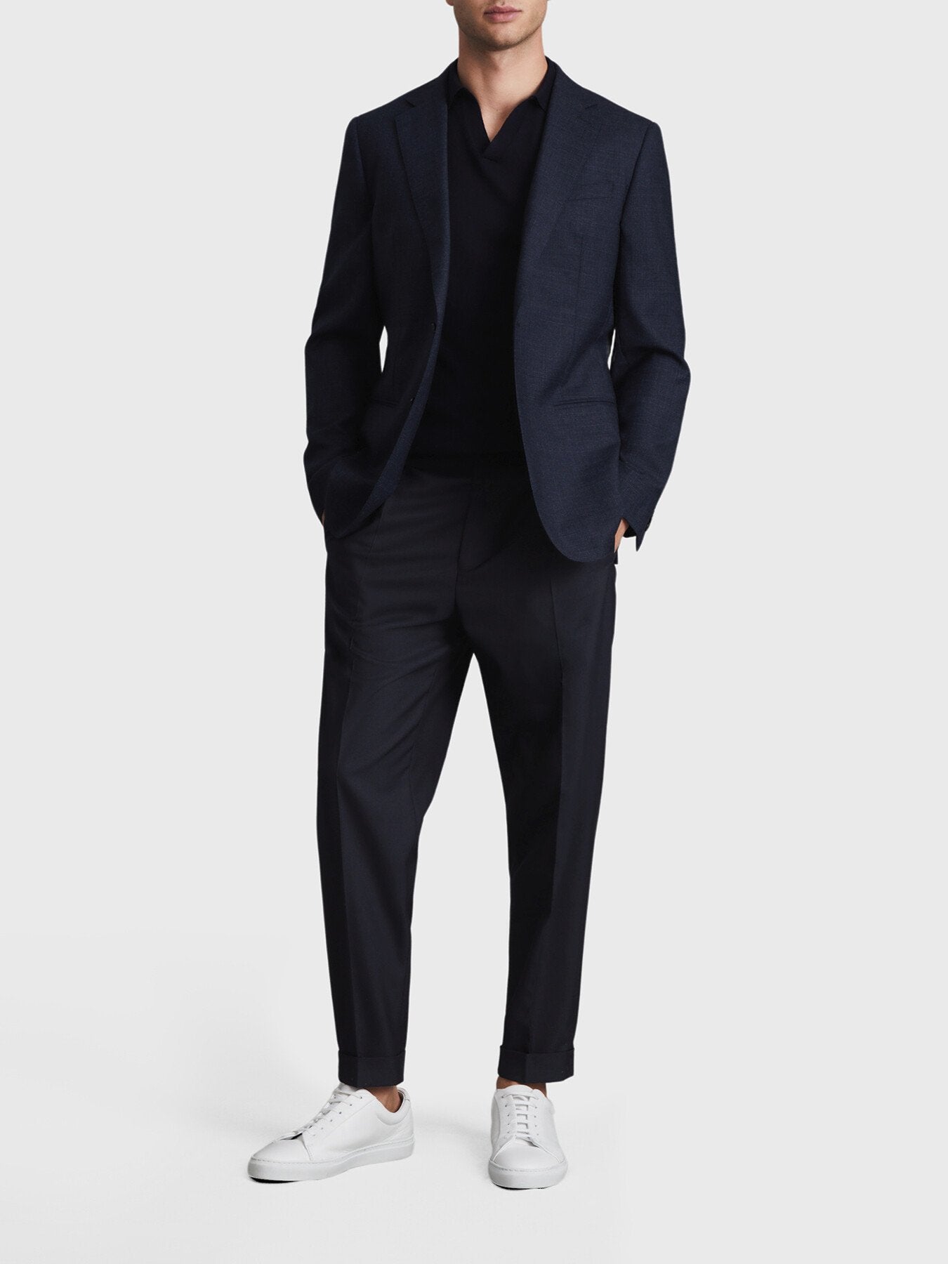 Navy BlueBrighton Relaxed Rolled Hem Trousers